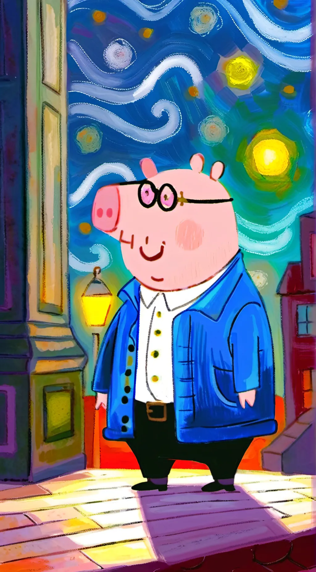 ai character: dad pig background