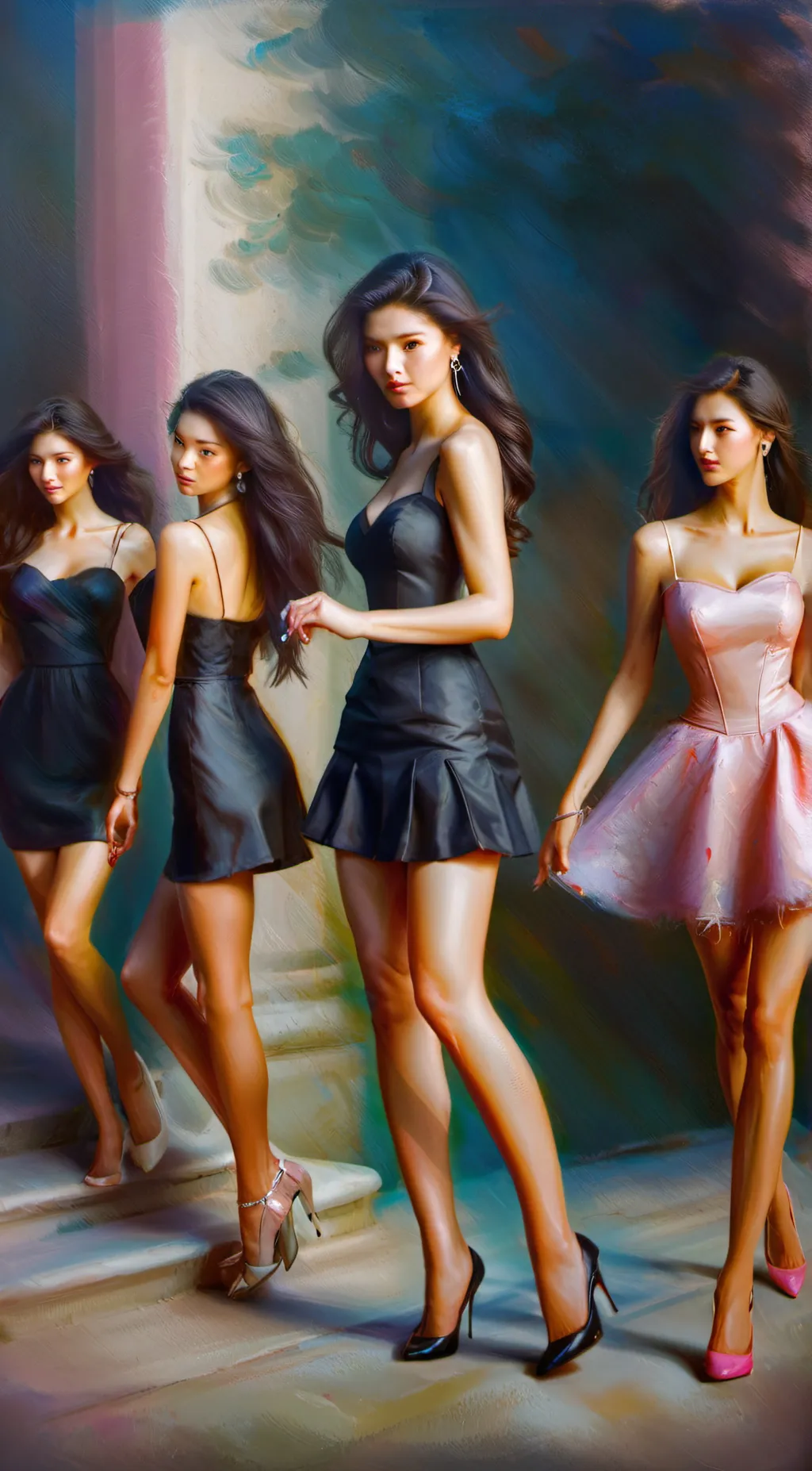 ai character: mia, bea, lia & EJ background