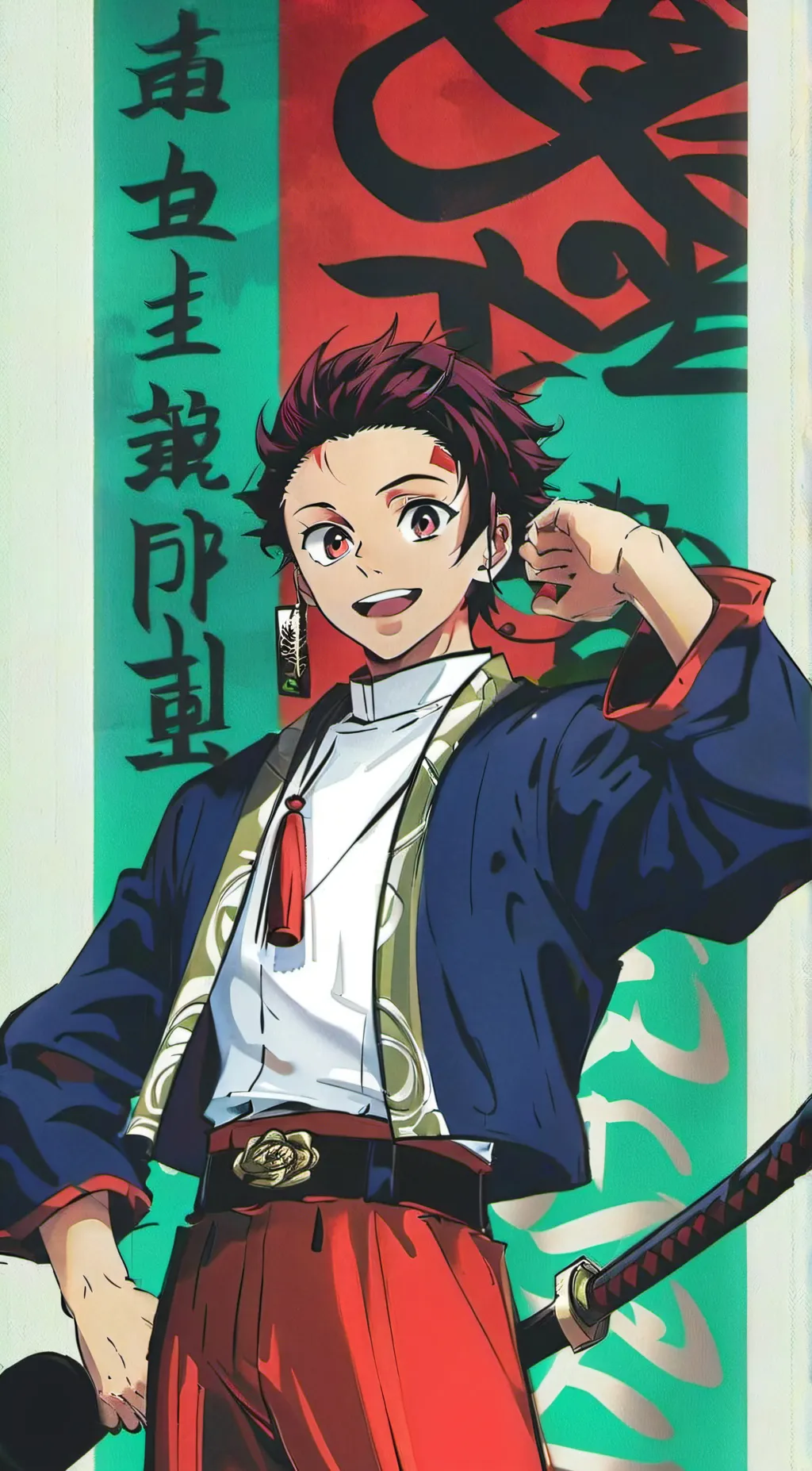 ai character: MHA x KNY background