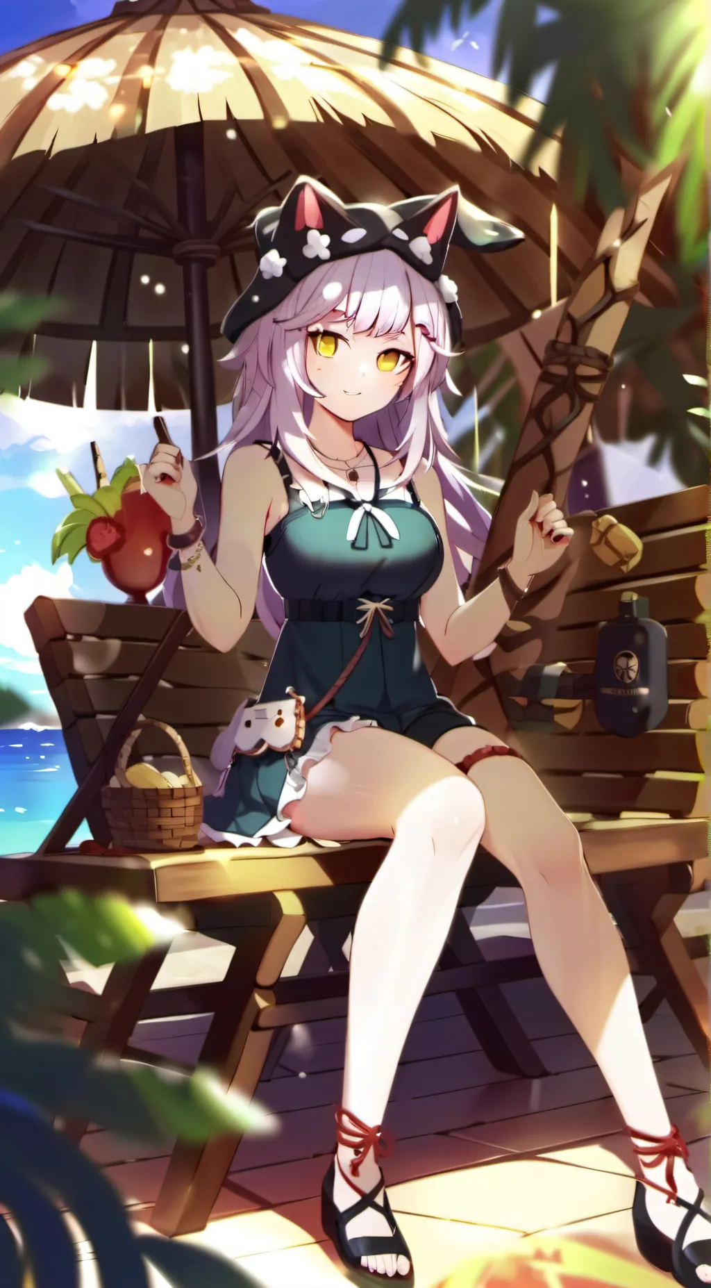 ai character: Mha Beach Day background