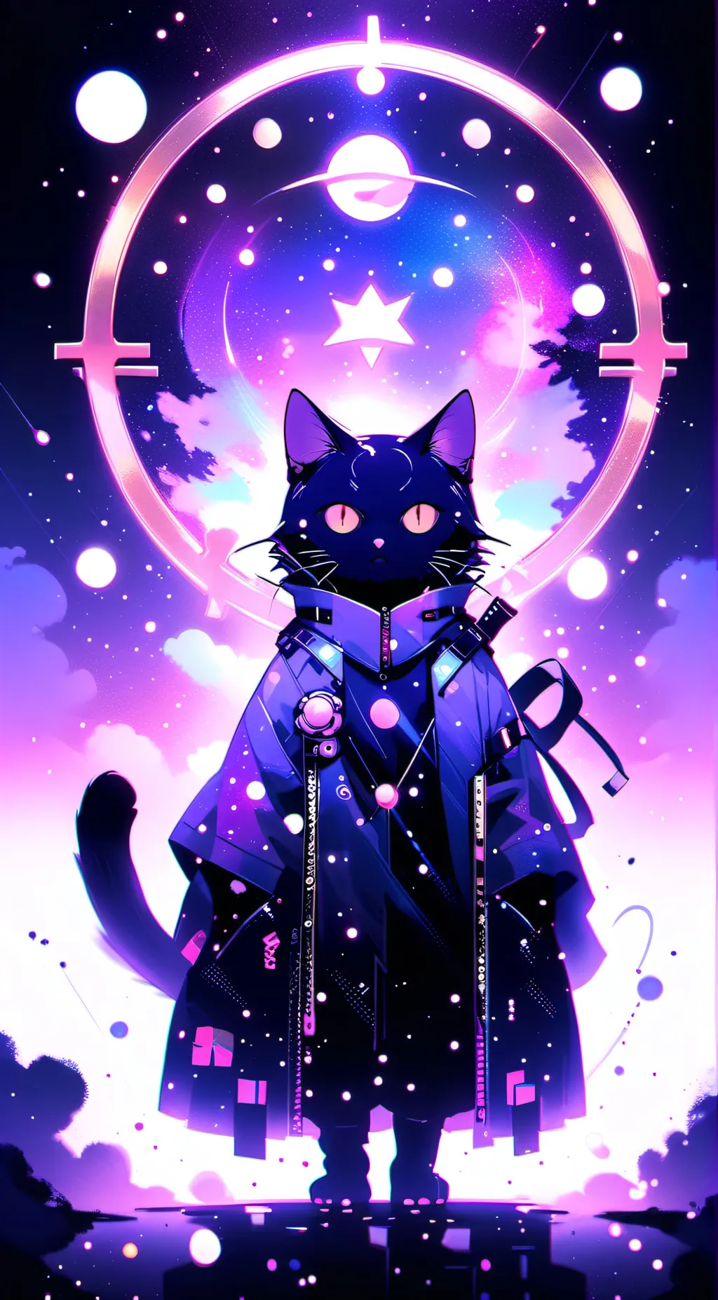 ai character: miss circle cat background