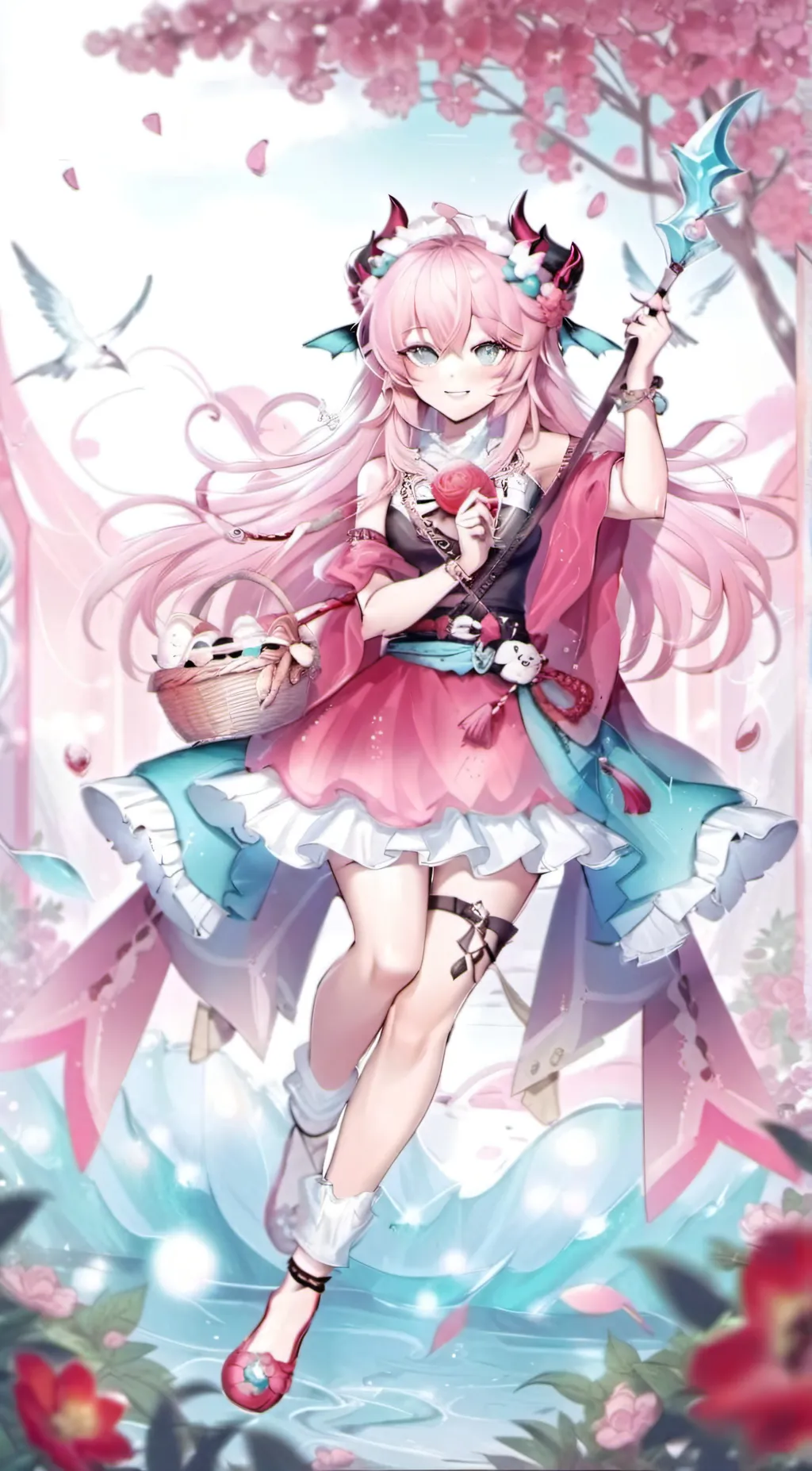 ai character: blossom background