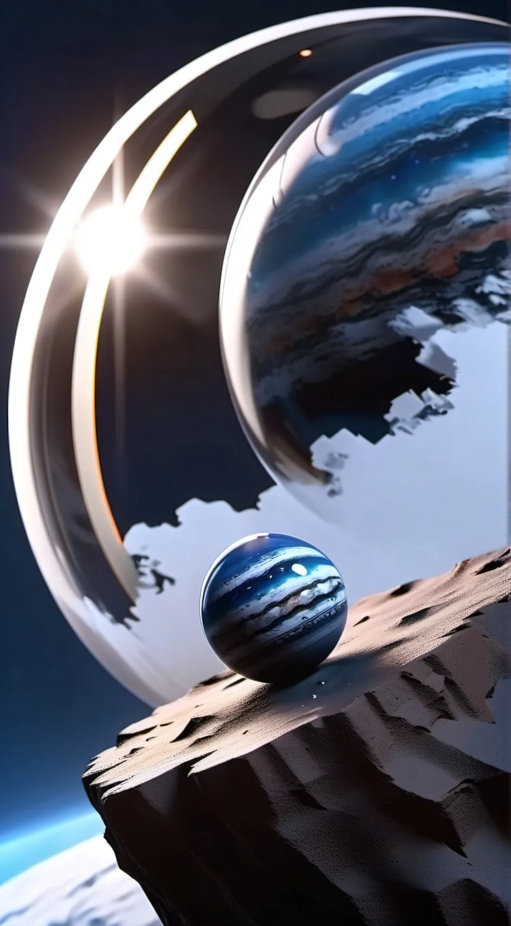 ai character: Neptune solarballs background