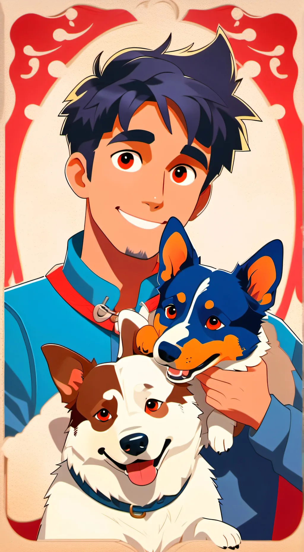 ai character: bluey background