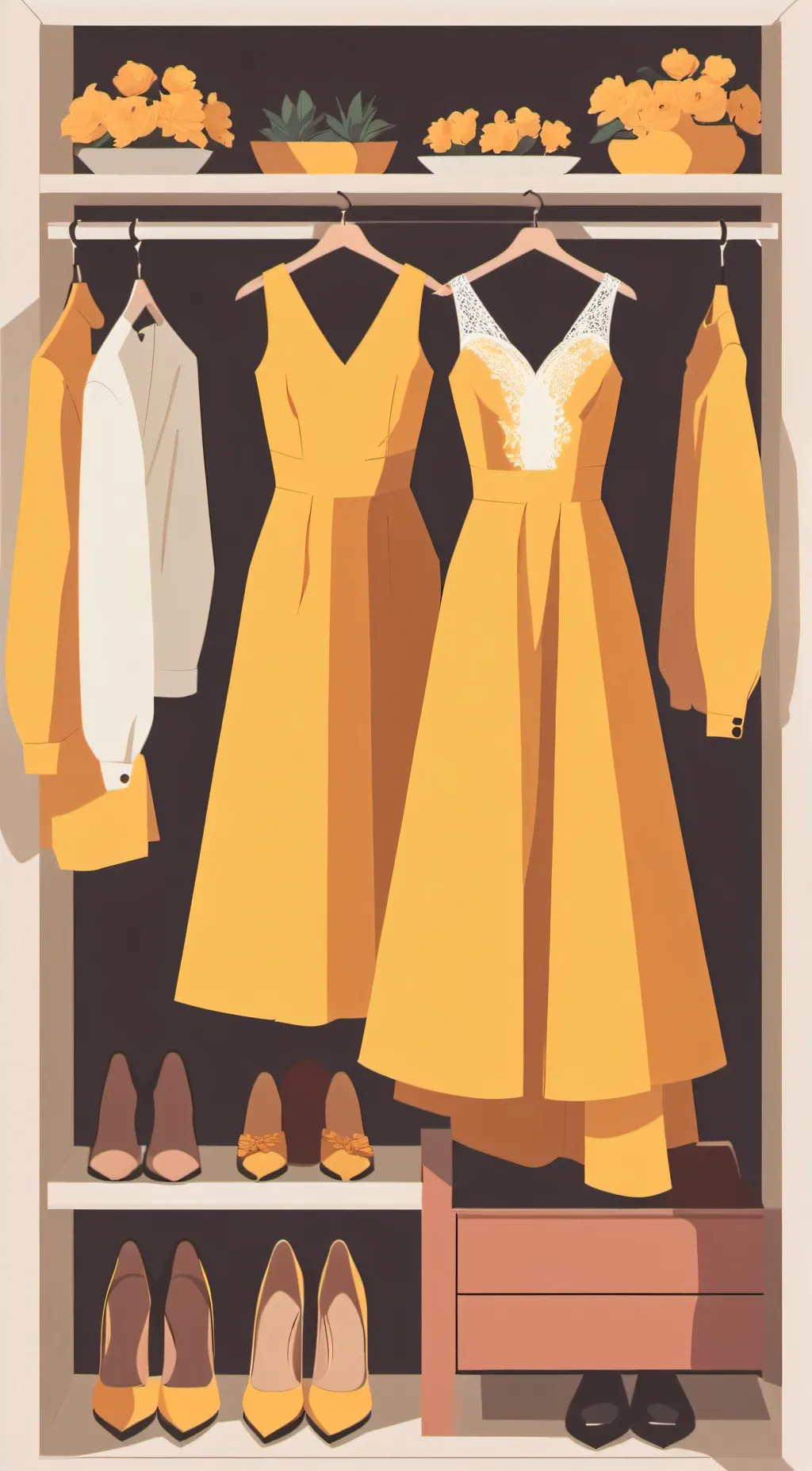 ai character: yellow Dress background