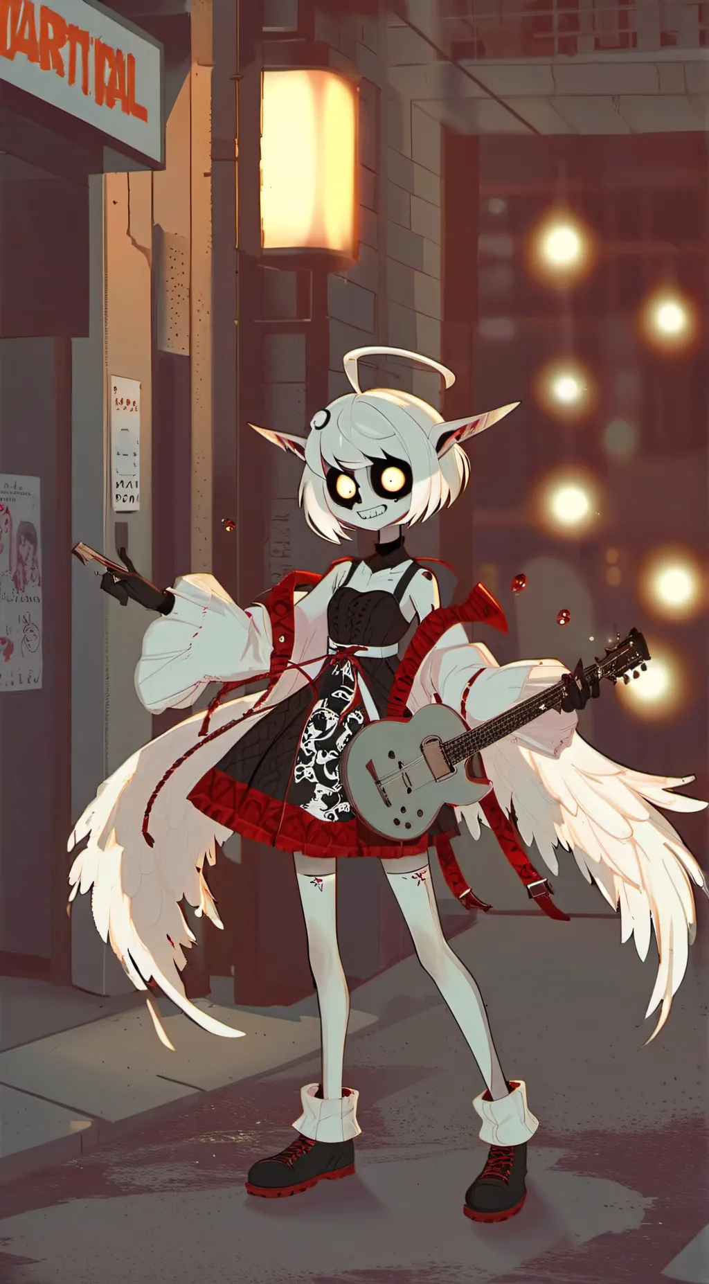 ai character: Angel dust alley  background