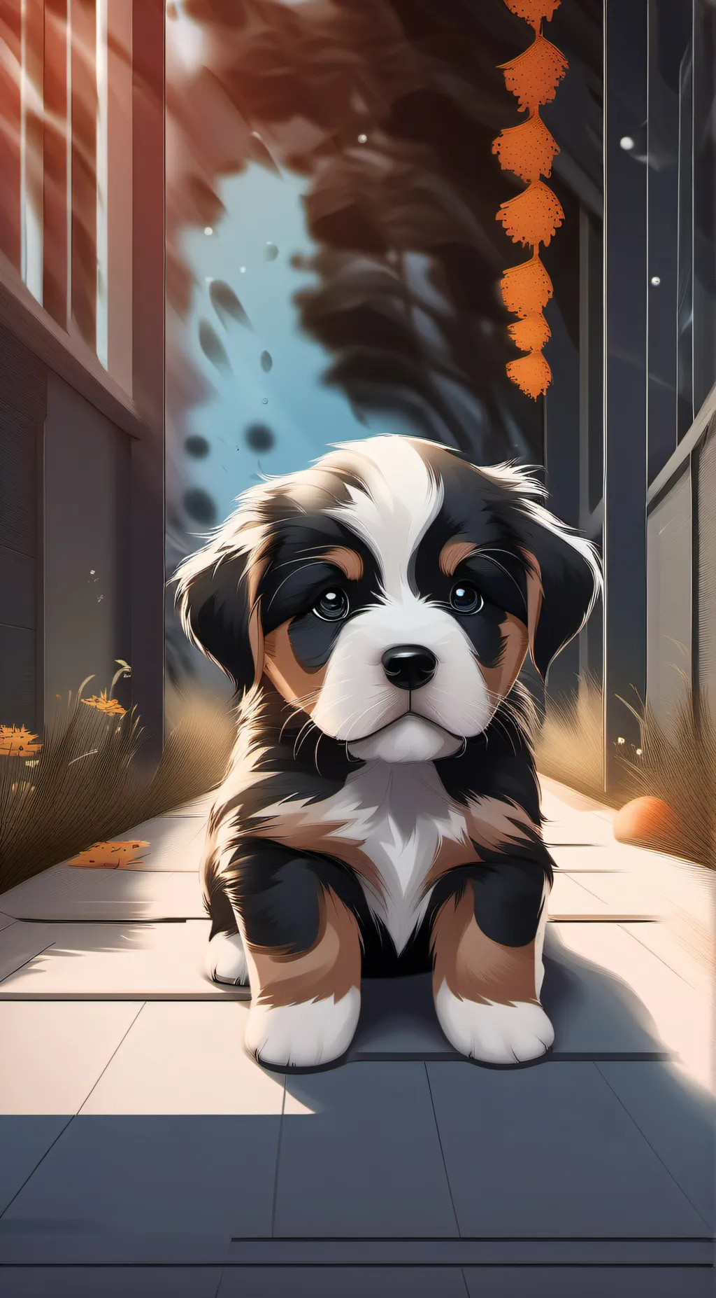 ai character: puppy background