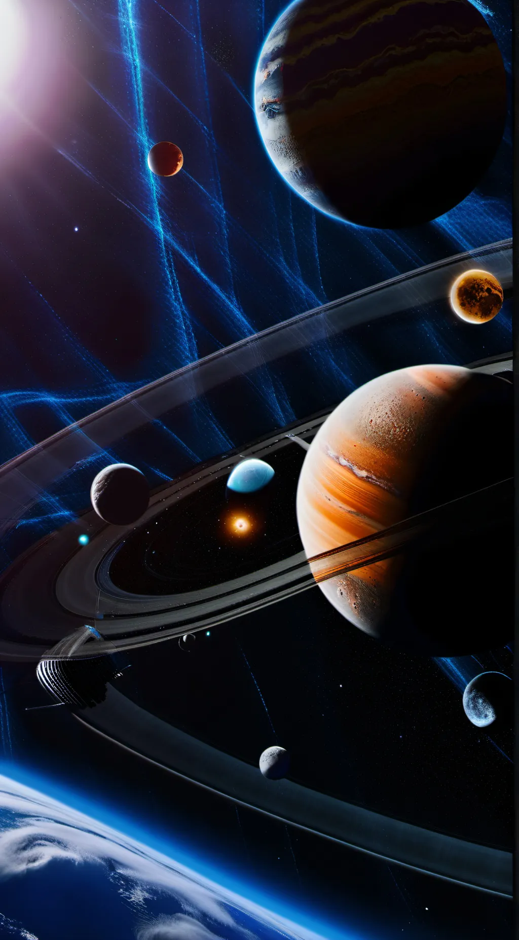 ai character: solar system background