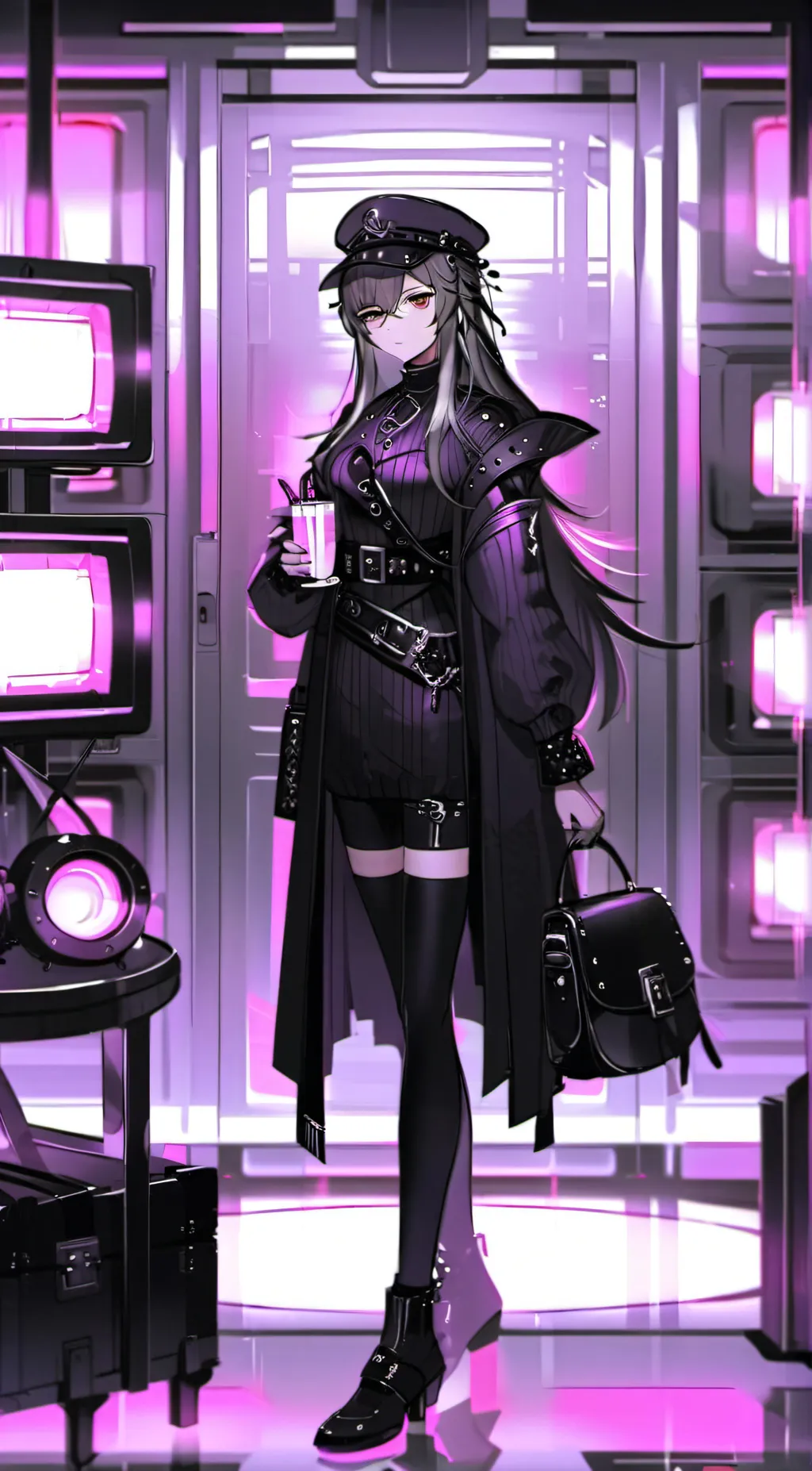 ai character: tv women........ background