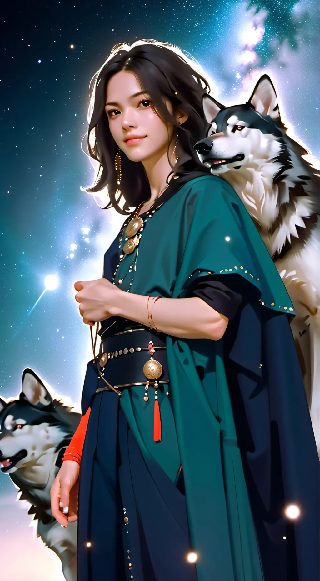 ai character: Mia and moonlight  background