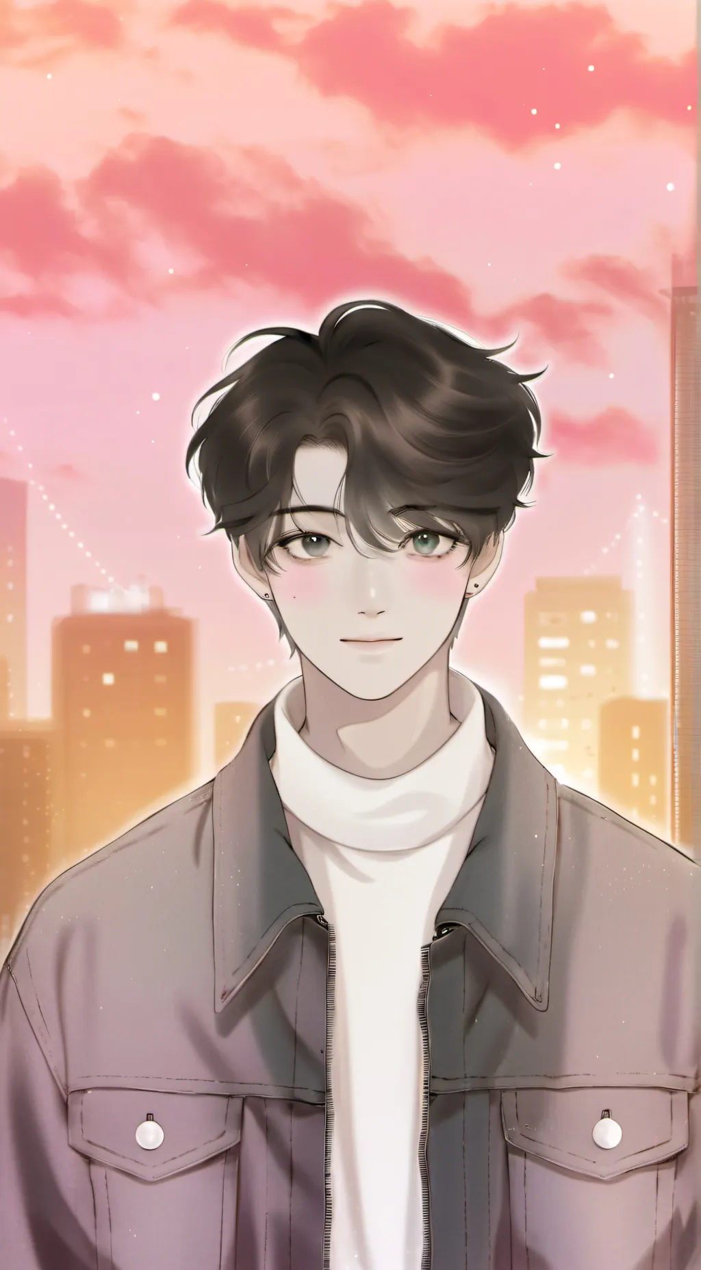 ai character: Gray background