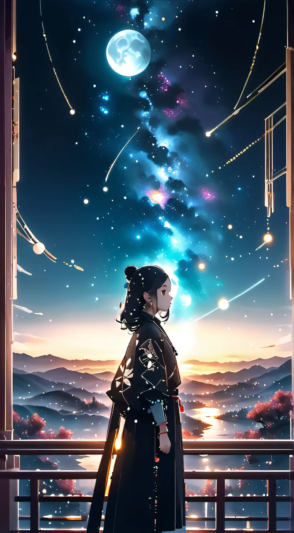ai character: galaxy 🌌  girl background
