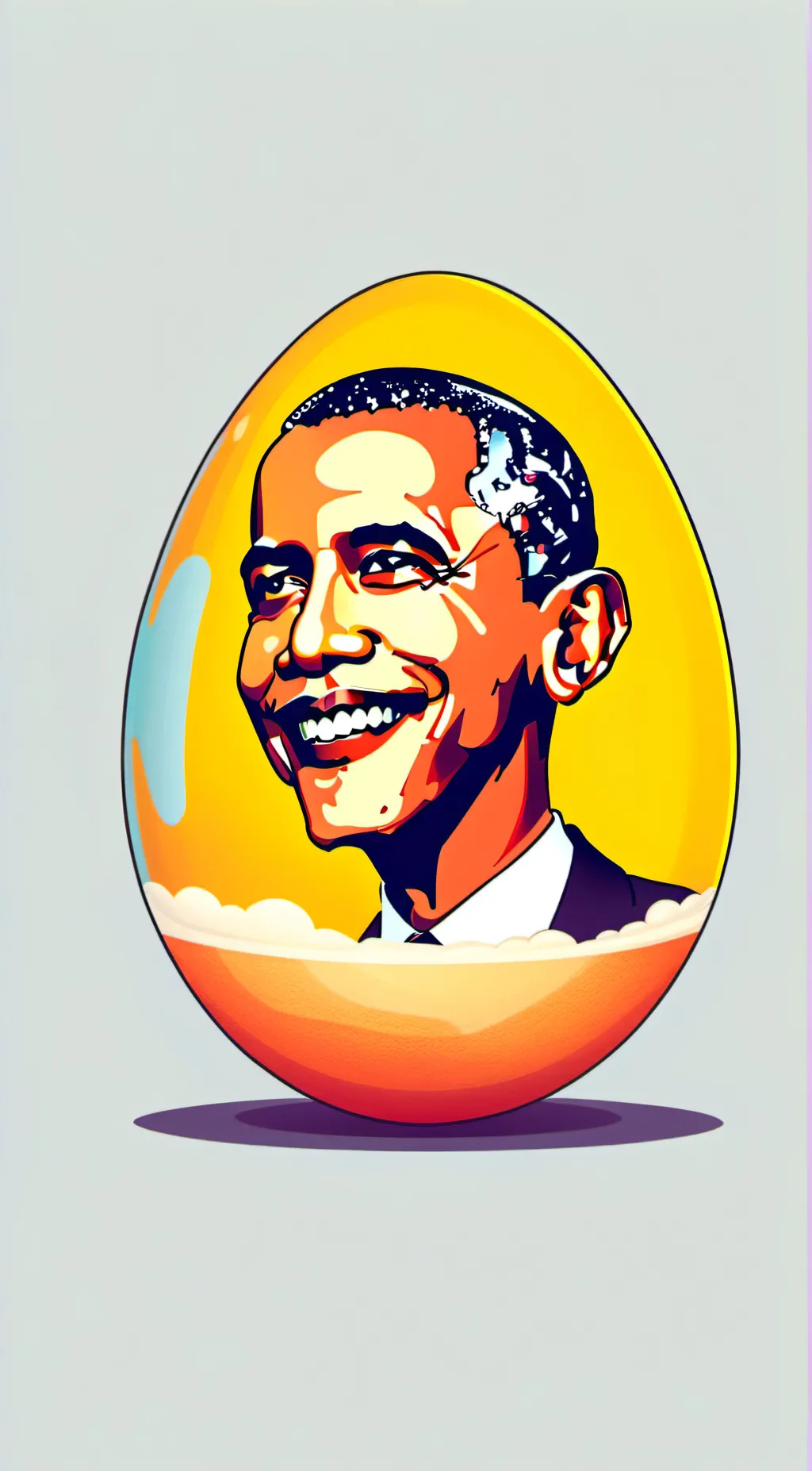 ai character: Barack Obama egg background