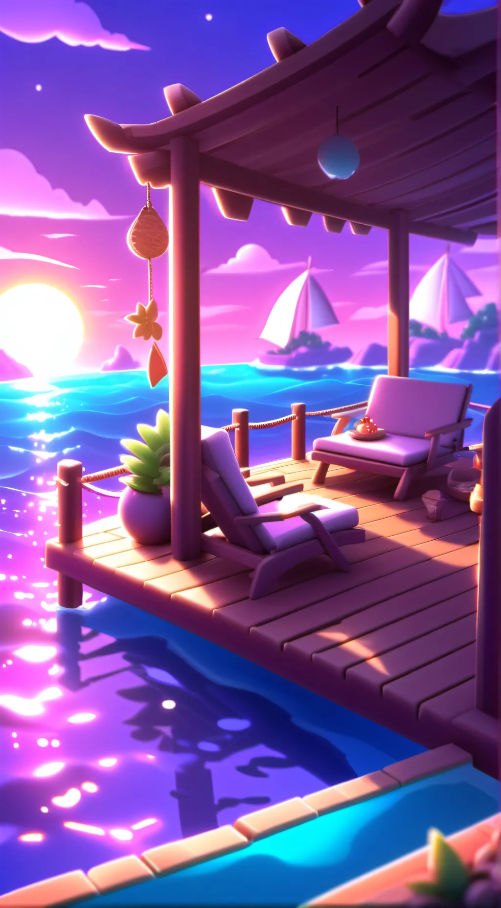 ai character: A vacation background