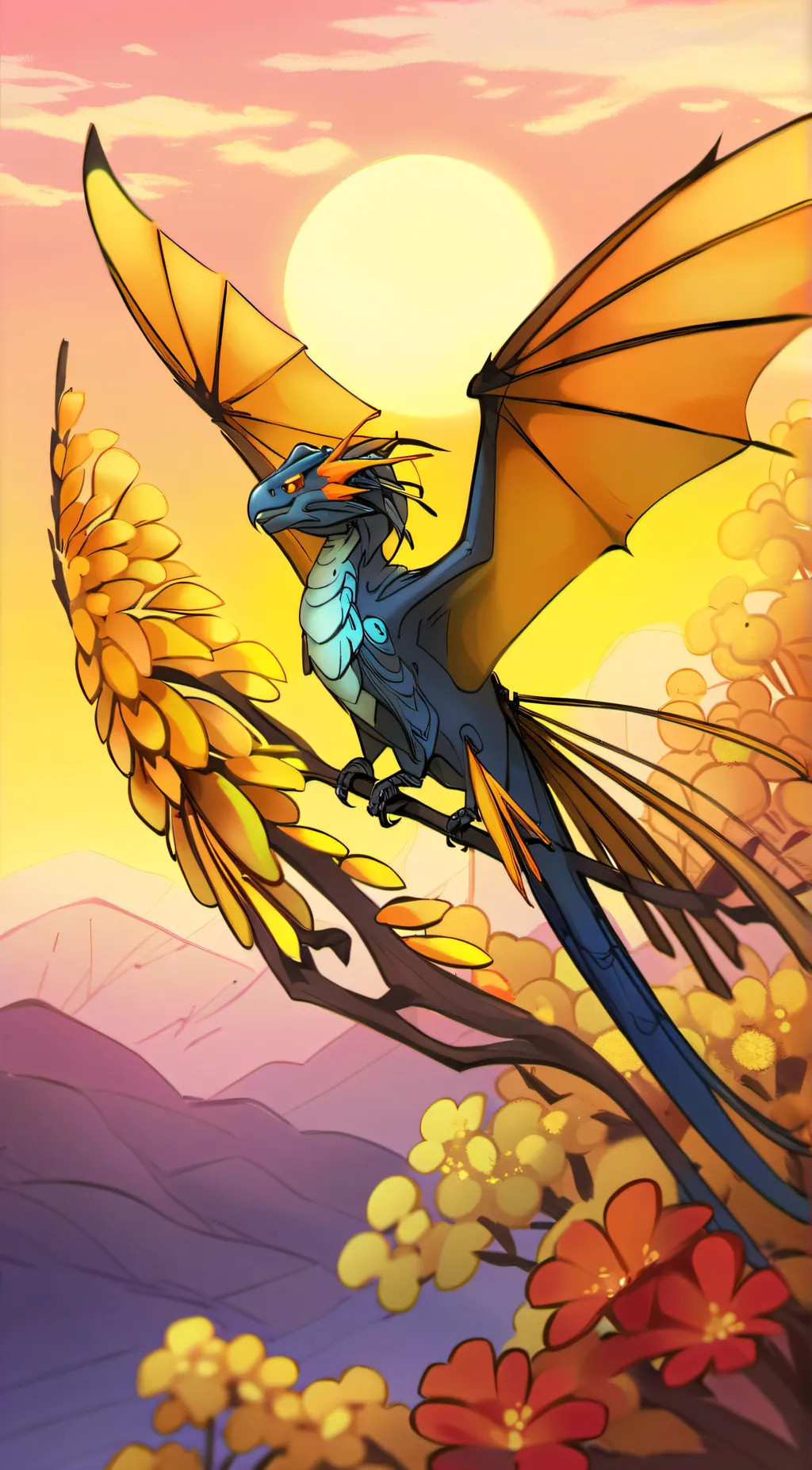 ai character: Blue and Cricket background