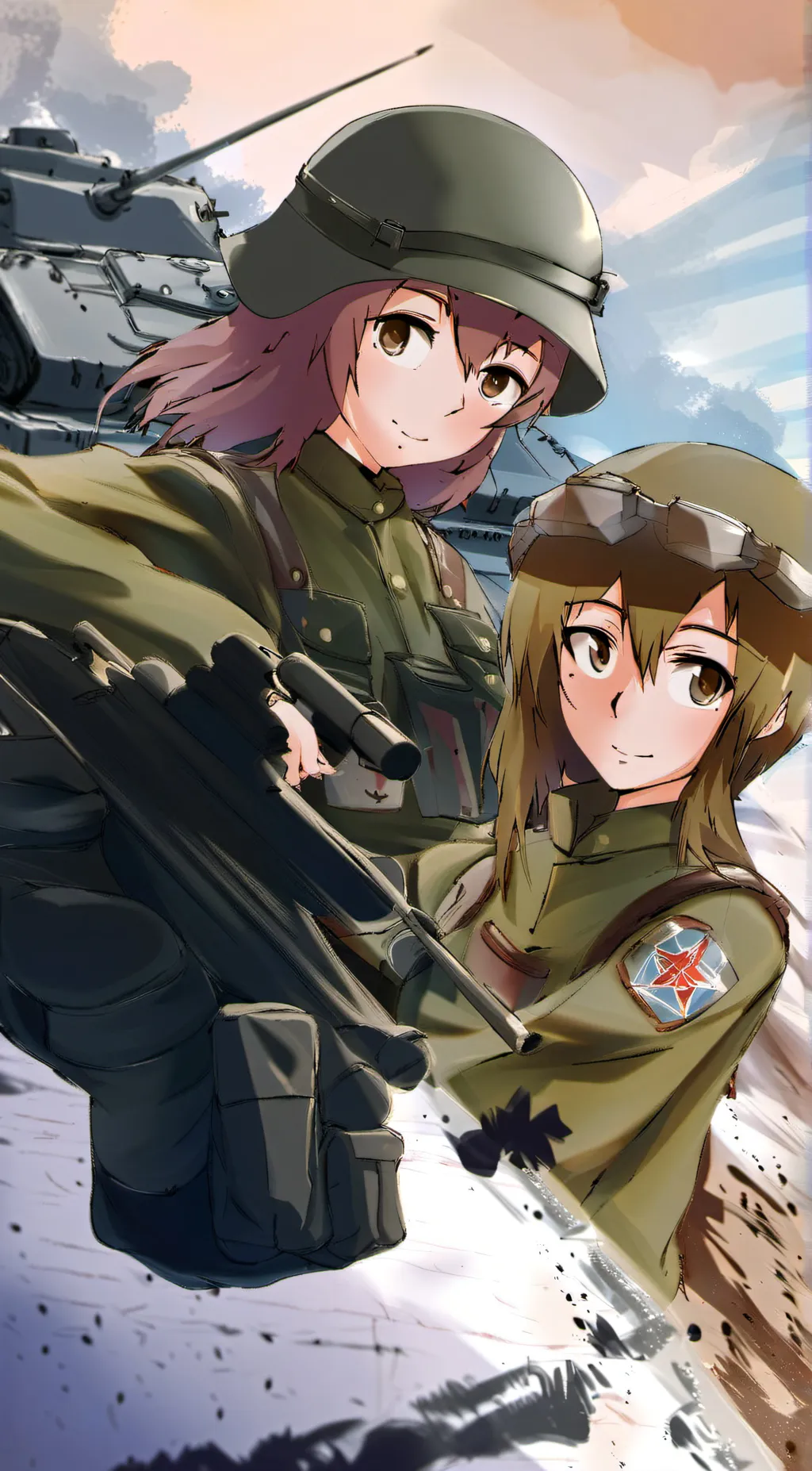 ai character: helmet chan gunner background