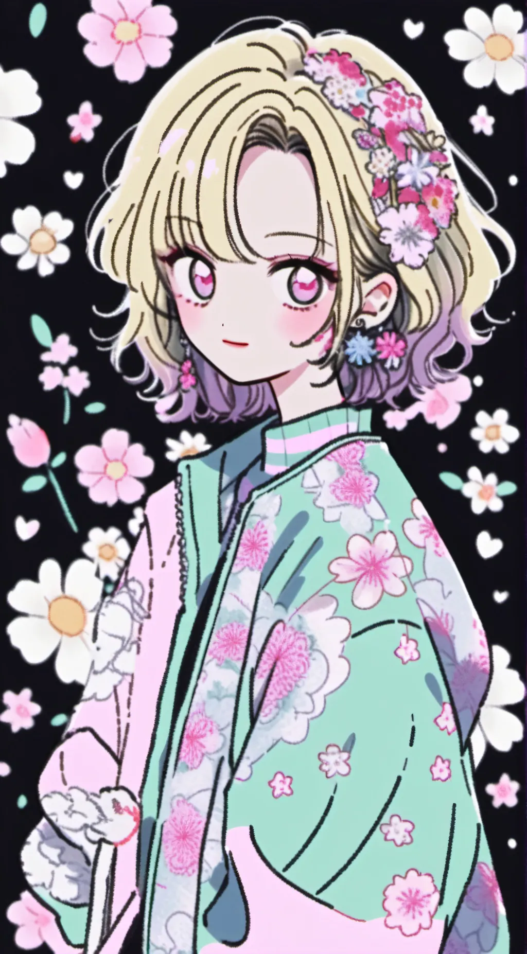 ai character: girlfriend cute  background