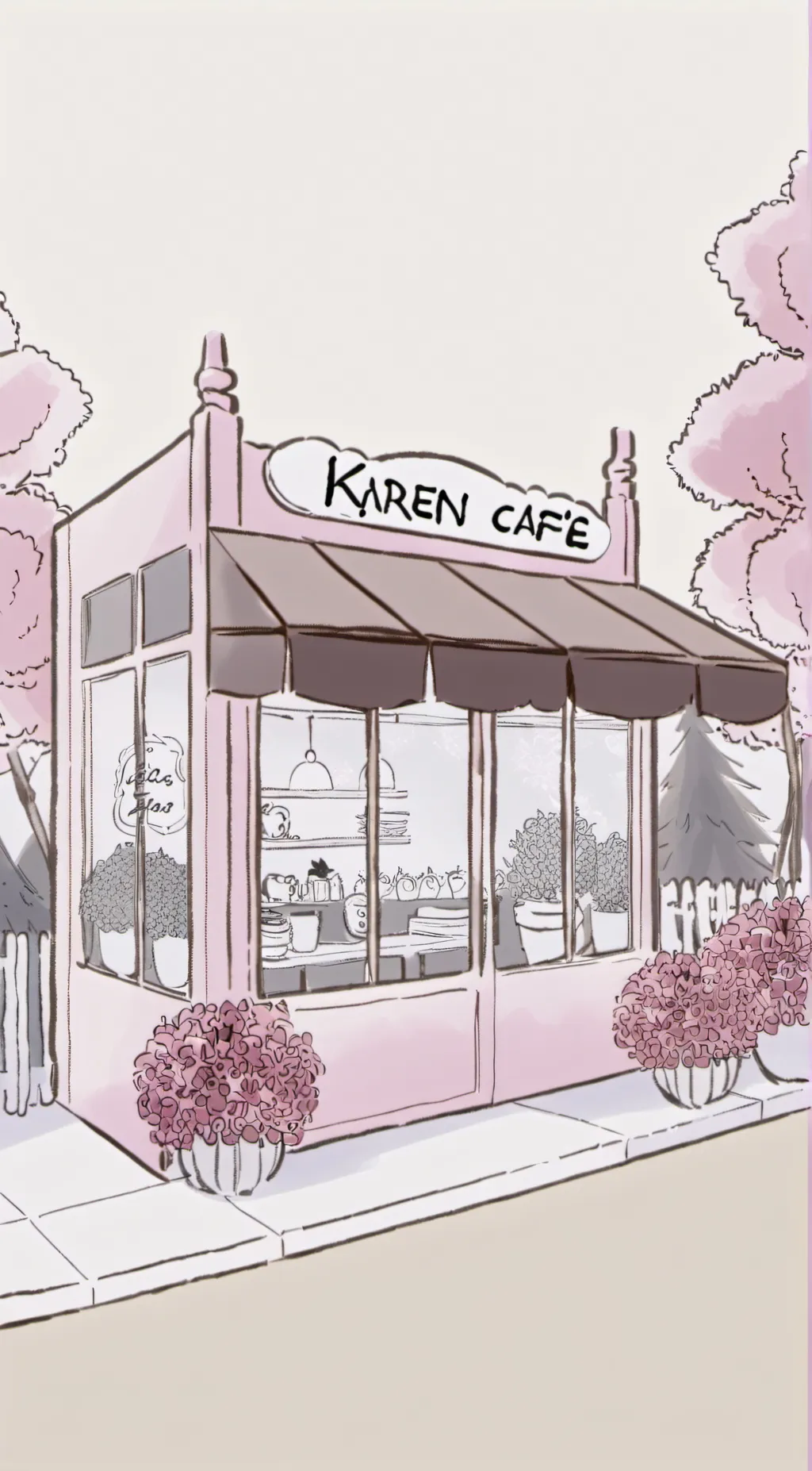 ai character: Karen Cafe background