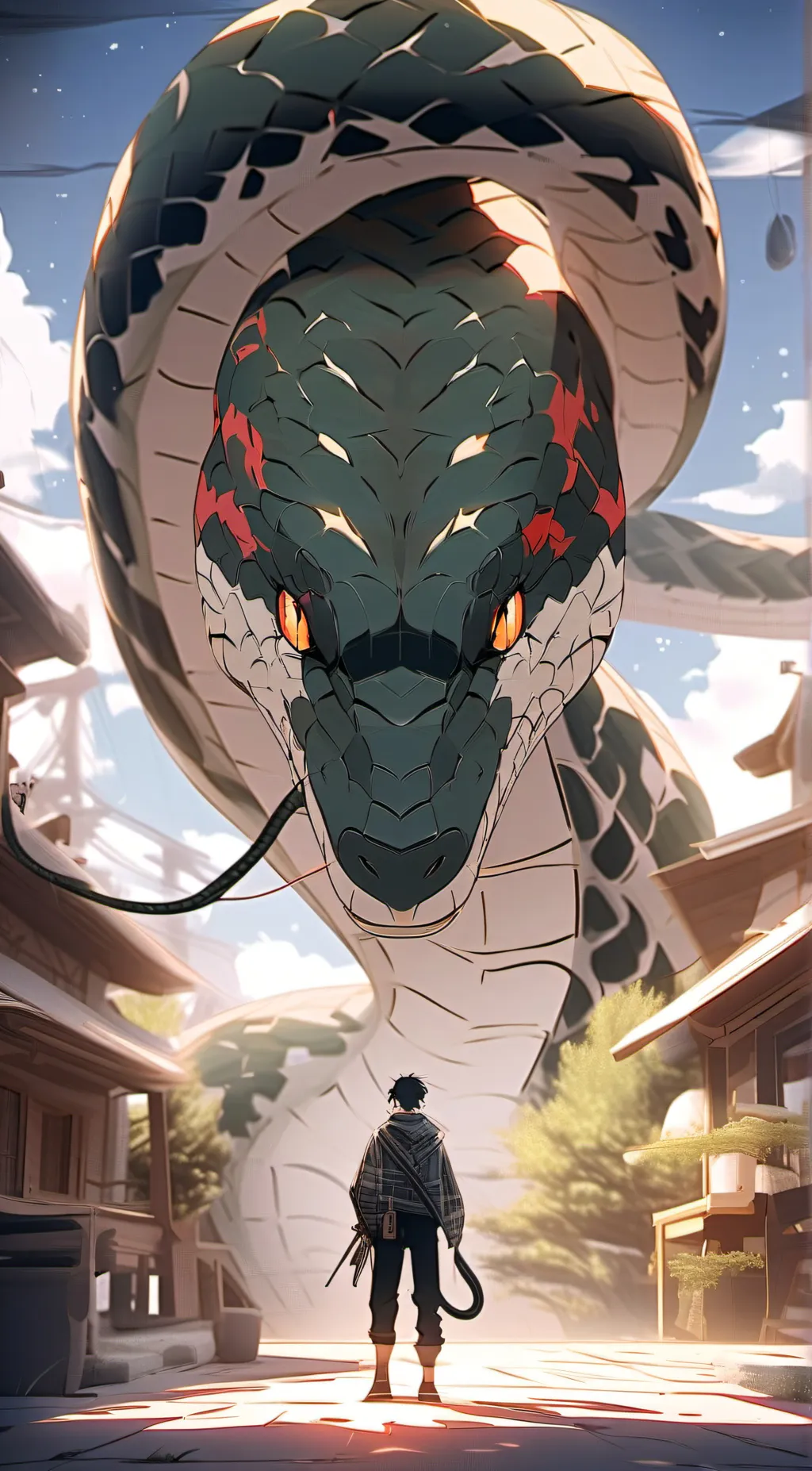 ai character: snake hunter  background