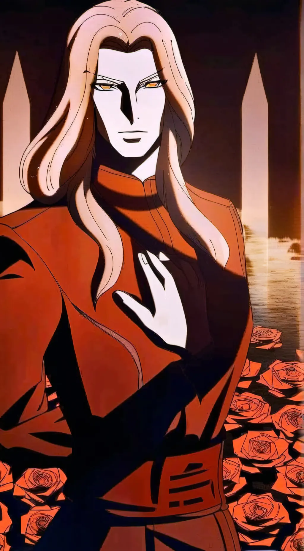 ai character: Adrian alucard  background