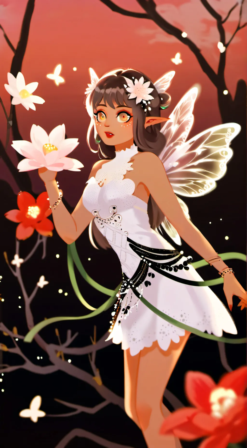ai character: Flower fairy background