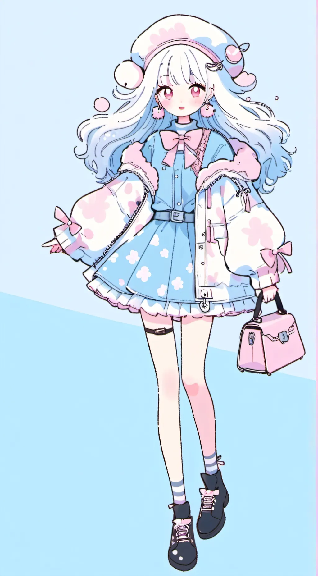 ai character: snowy background