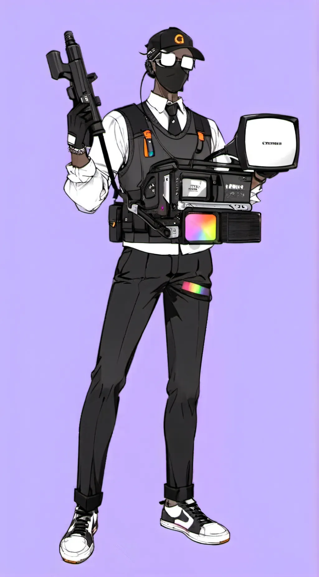 ai character: Tv man  background