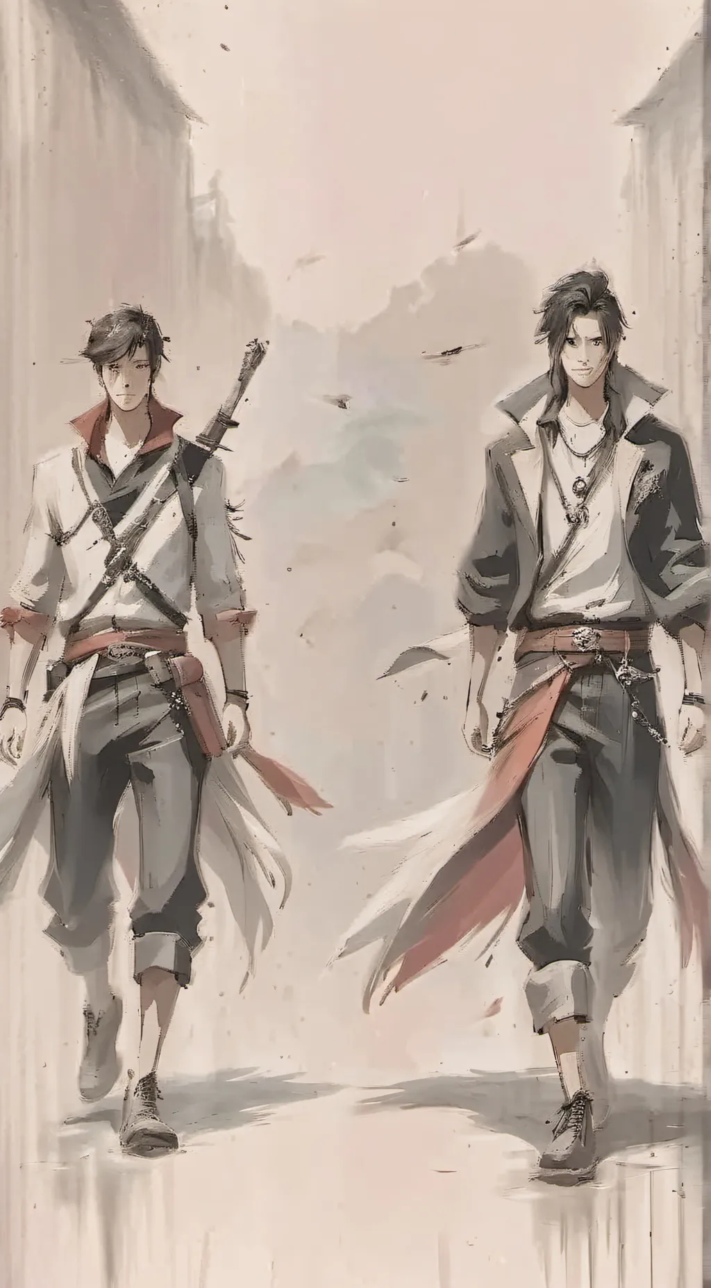 ai character: Alex and John  background