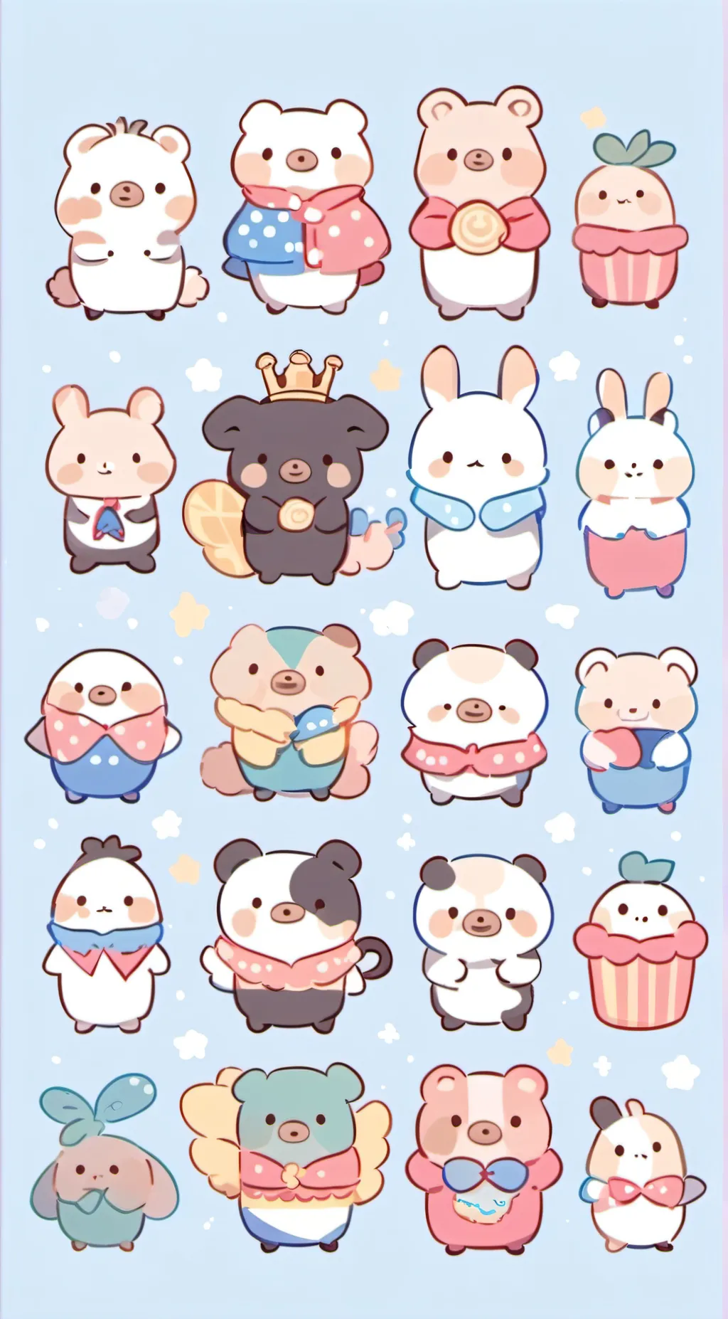 ai character: SMILING CRITTERS  background