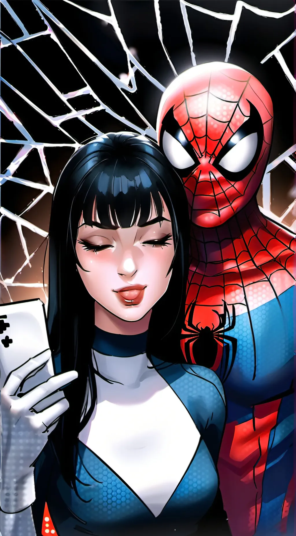 ai character: yanie×spider man background