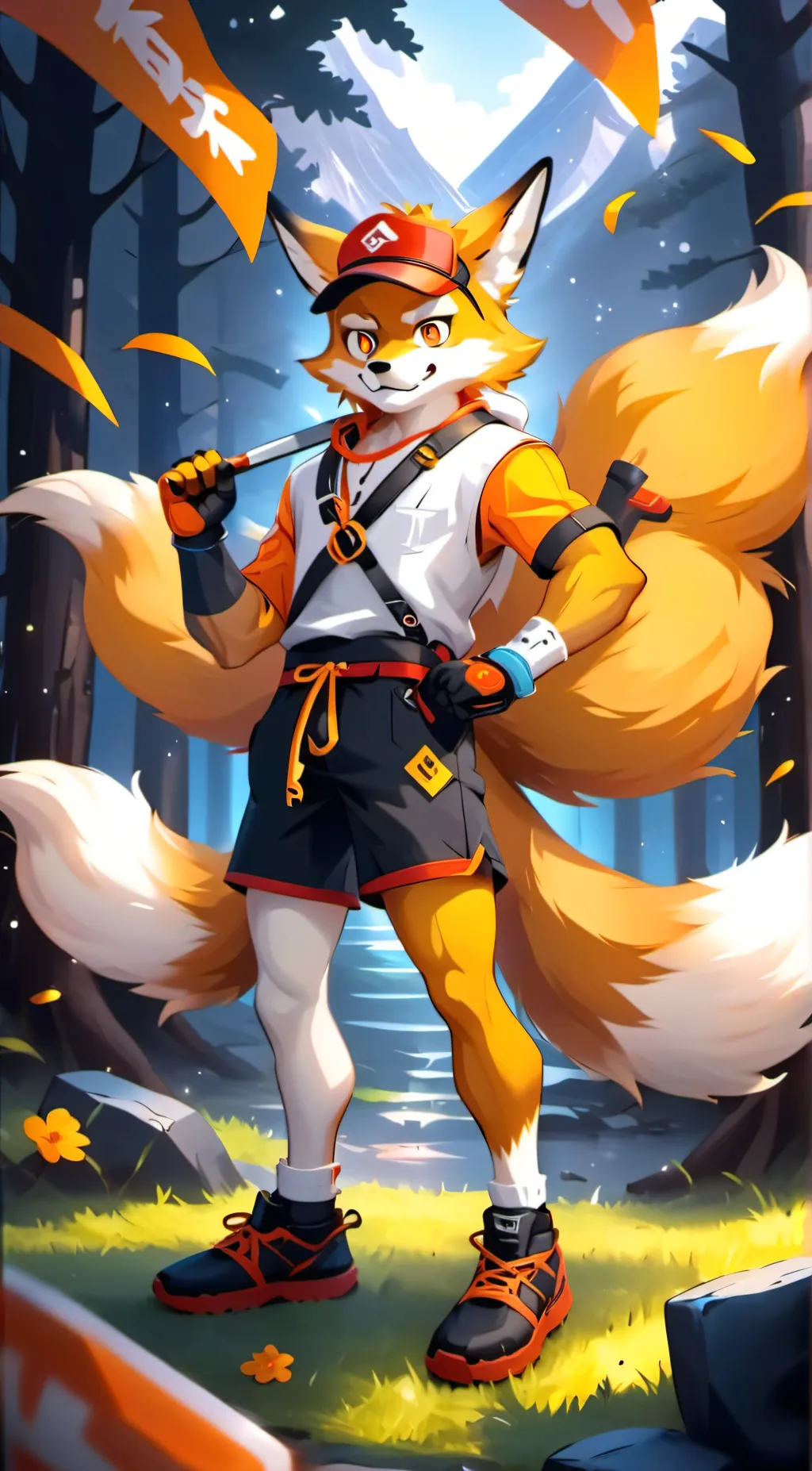 ai character: Vails the fox. background