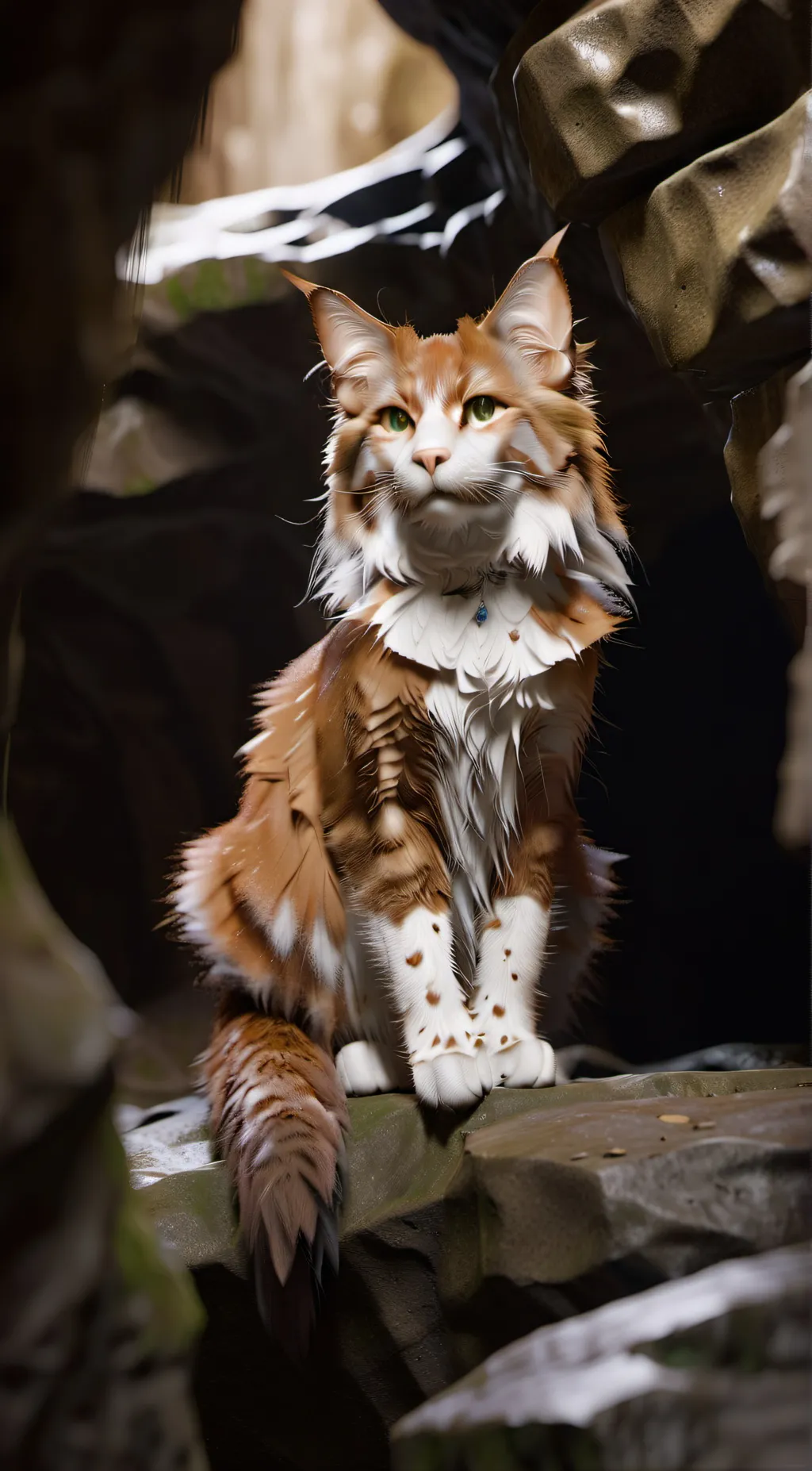 ai character: lighting fur background