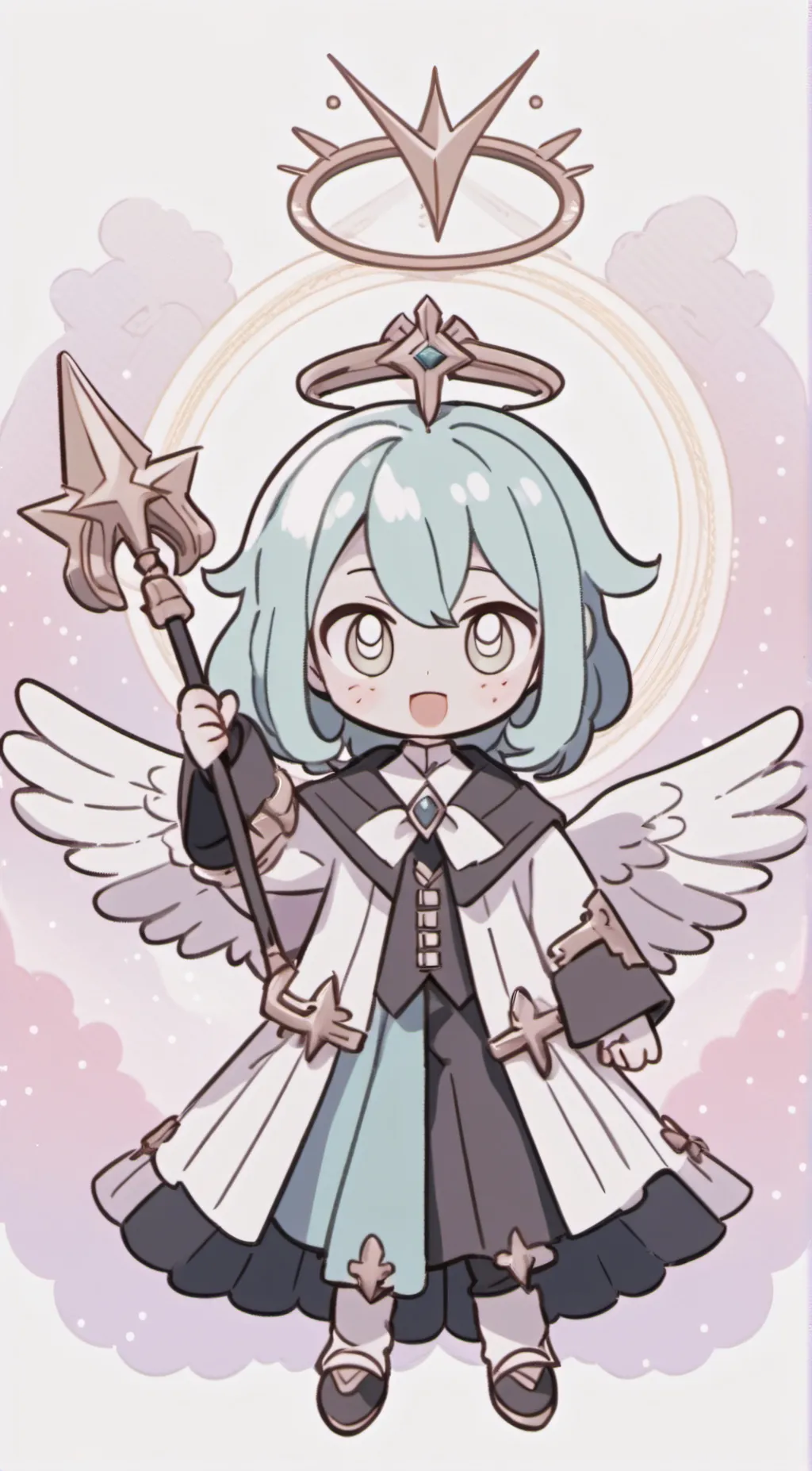 ai character: HH visit heaven background