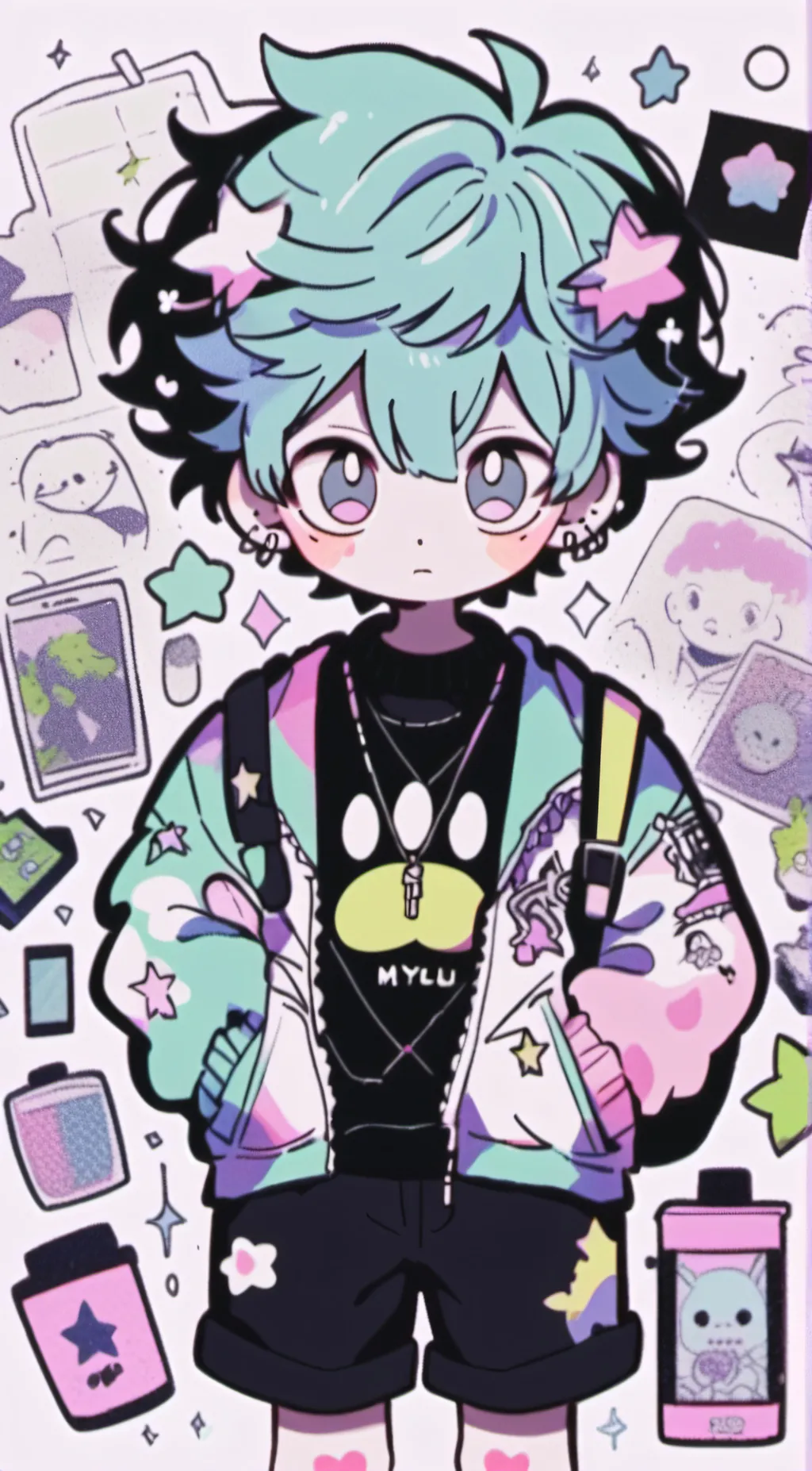 ai character: blue .. background