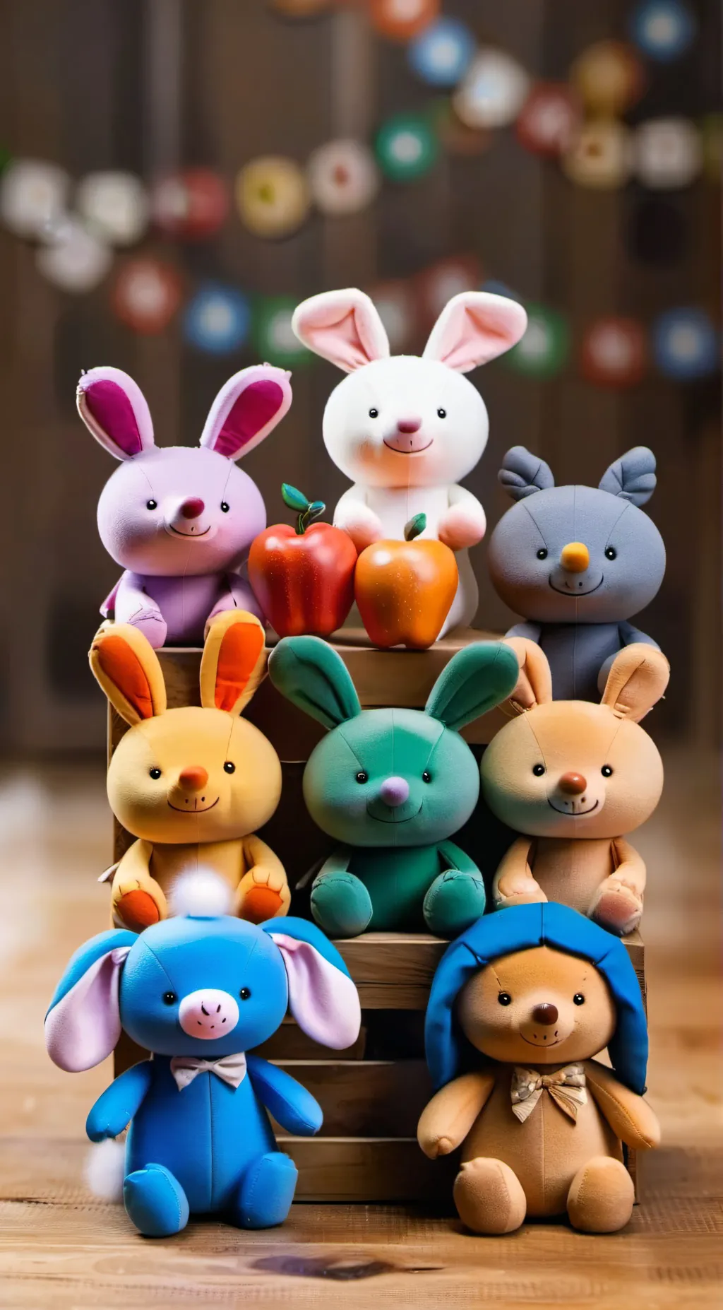 ai character: smiling critters background