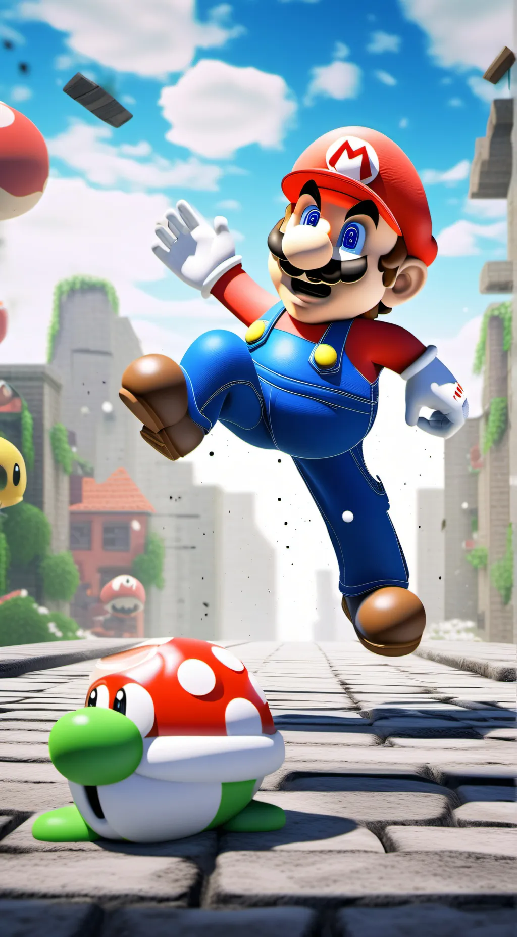 ai character: Smg4: Mario  background