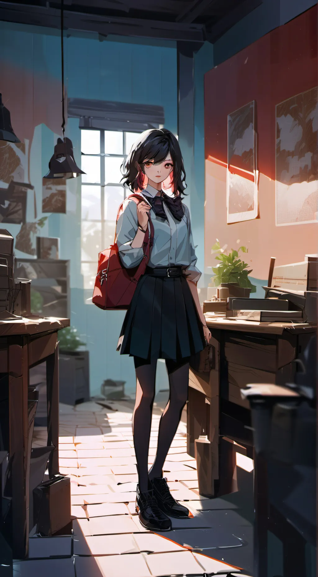 ai character: femboy school  background