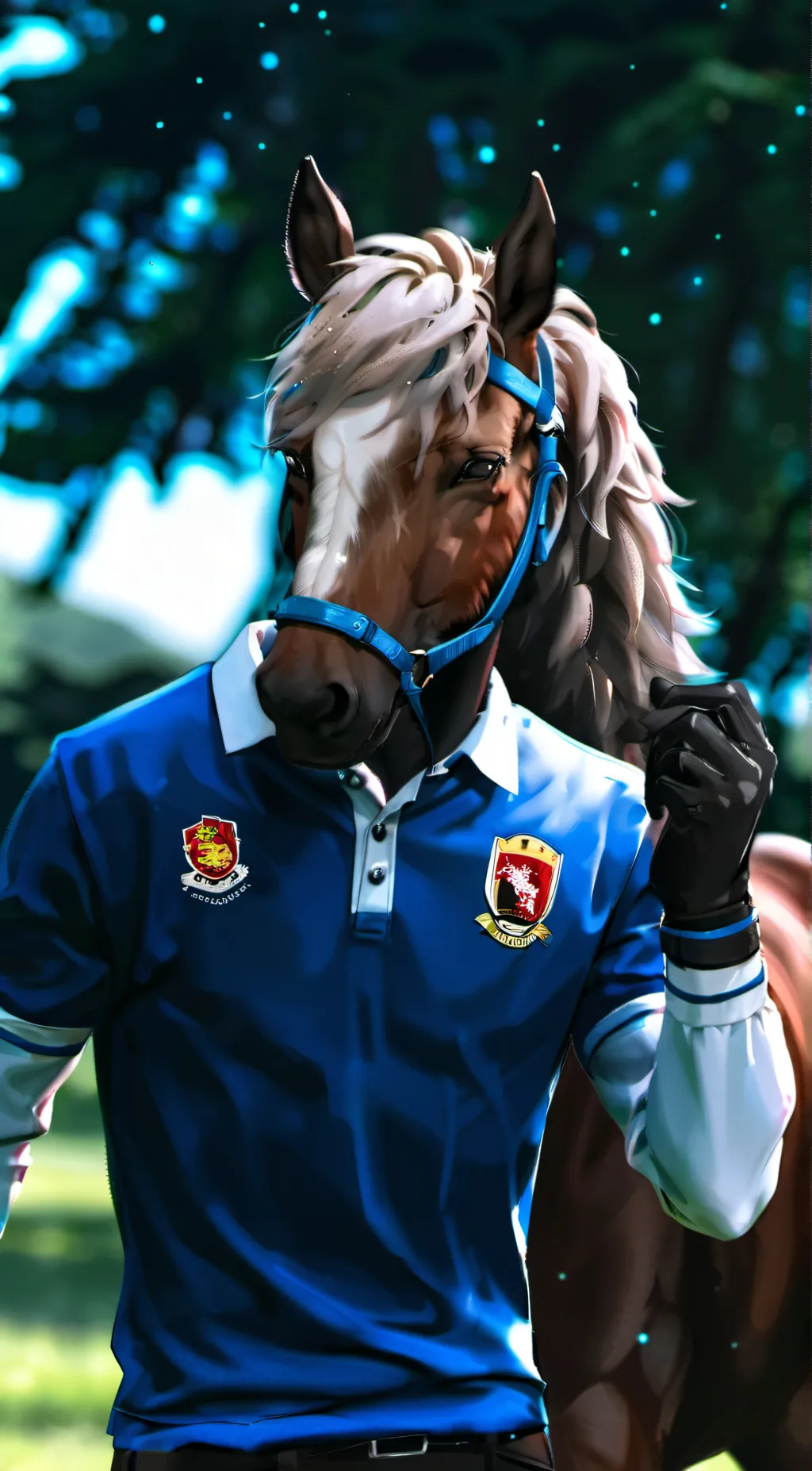 ai character: roasting horse background