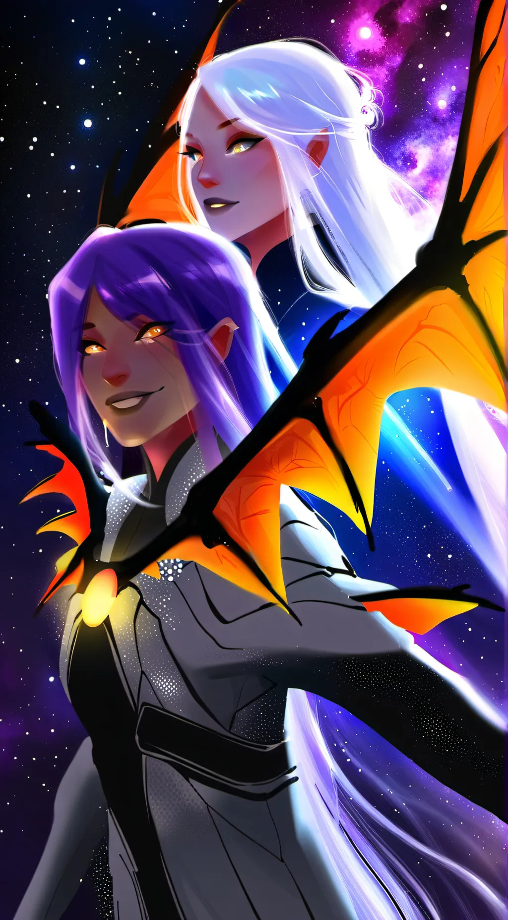 ai character: Lia & elemeDragon  background