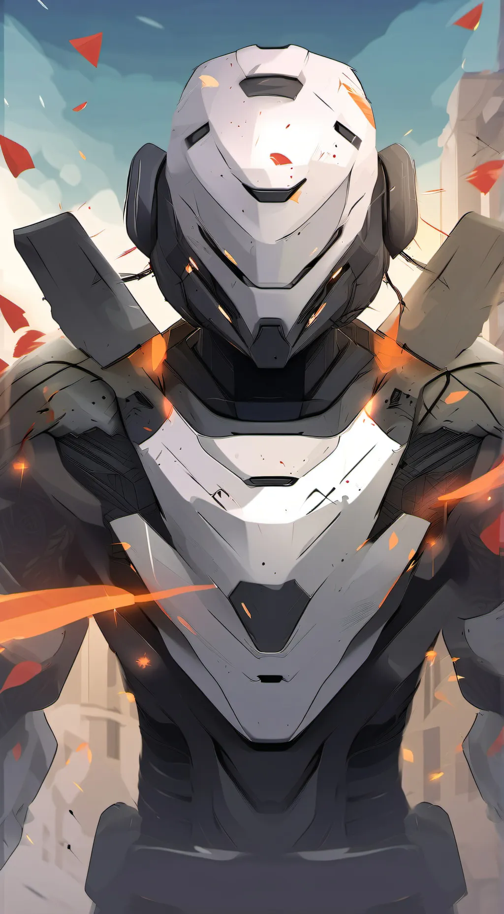 ai character: robotic suit background