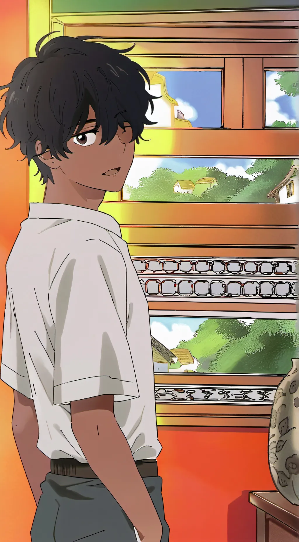 ai character: Akimitsu  background