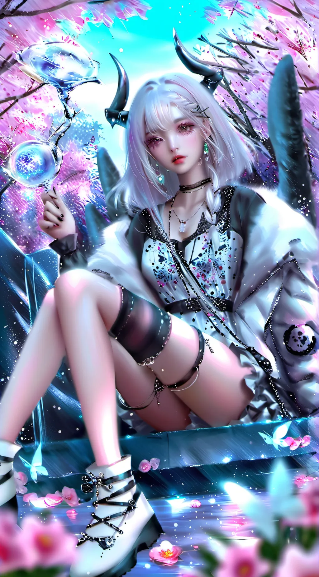 ai character: Violet background