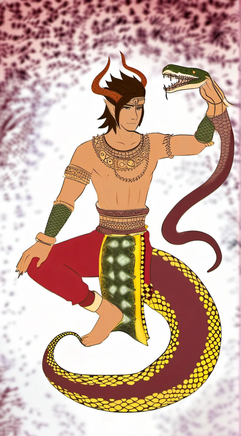ai character: snake god Rajeak background
