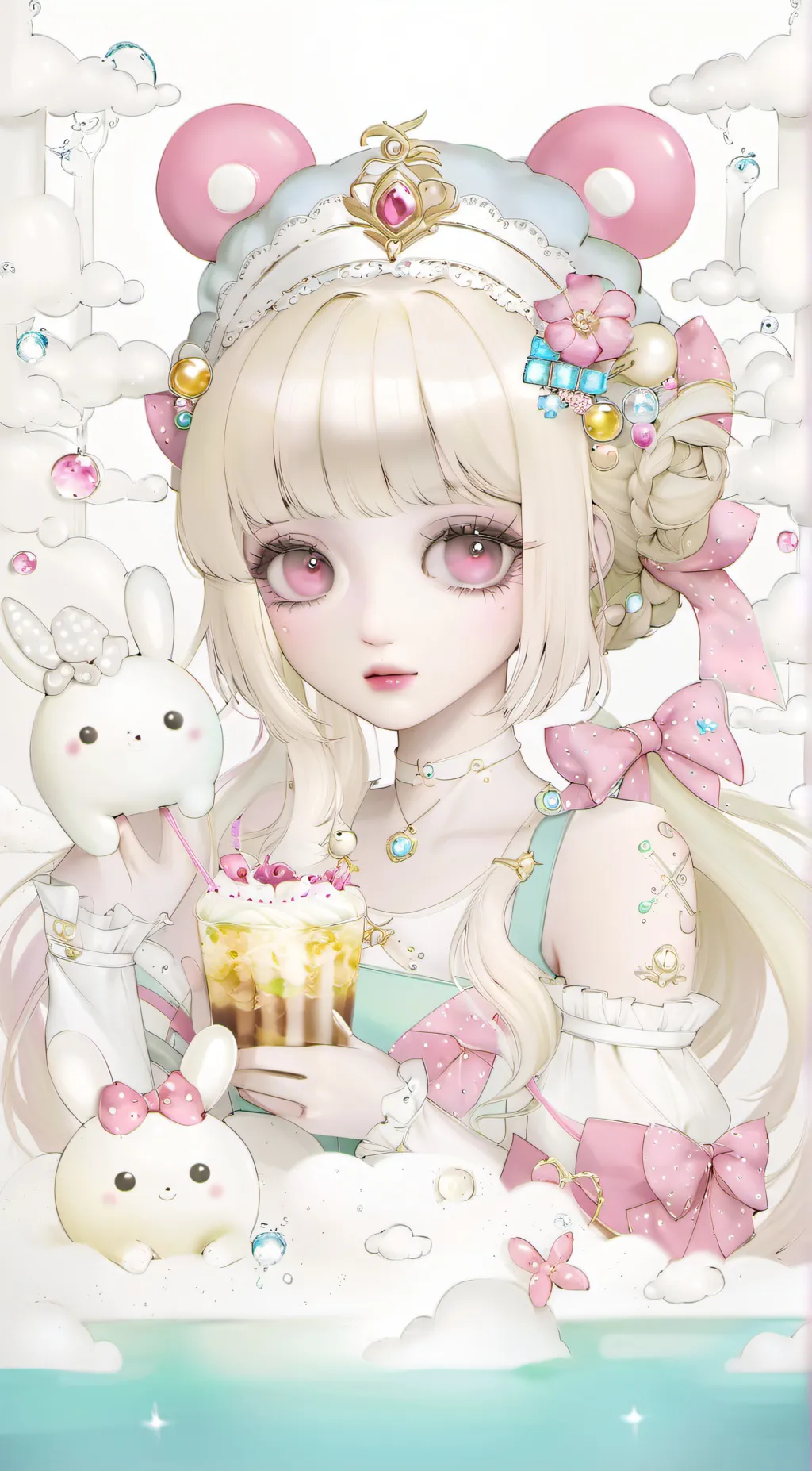 ai character: Violet background