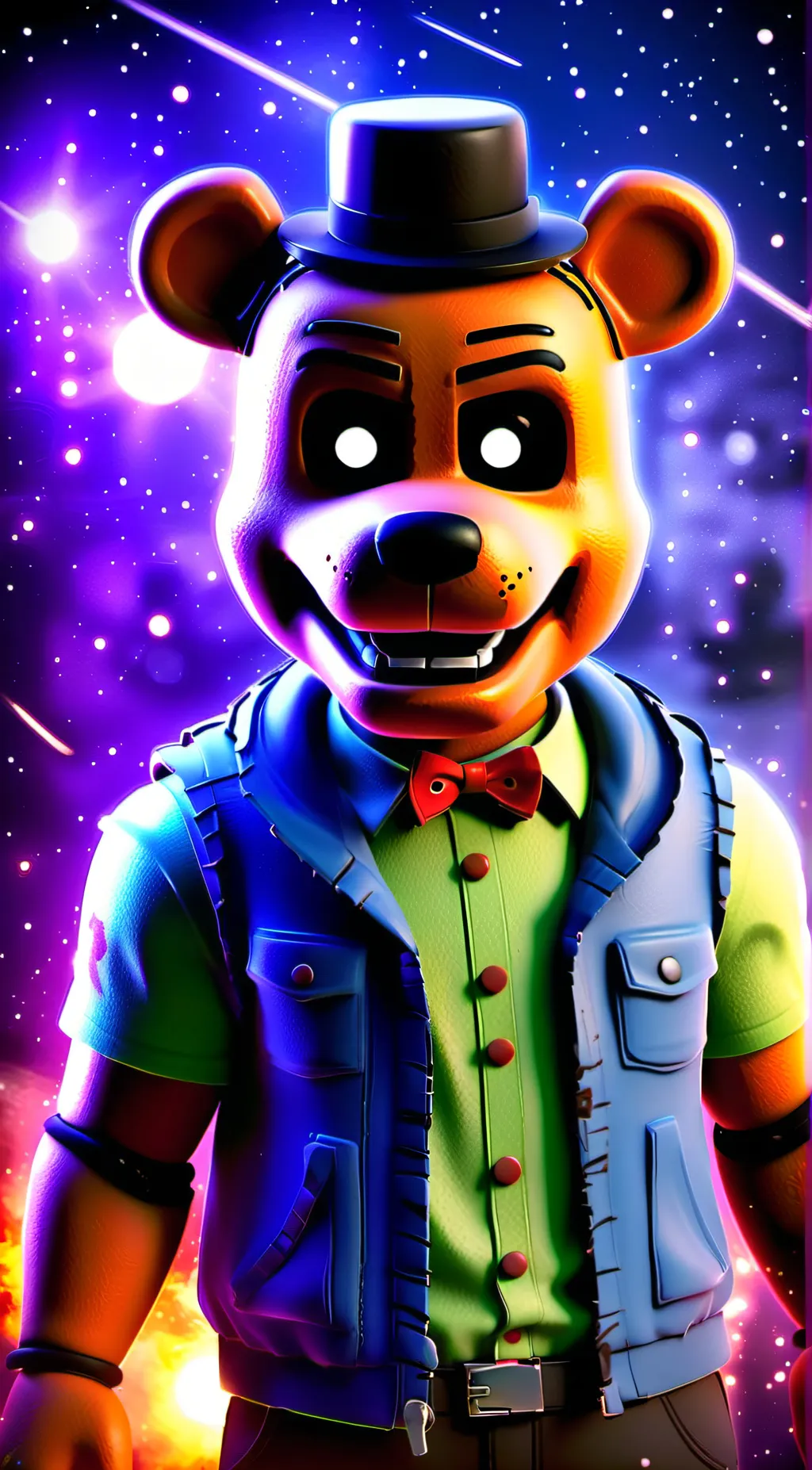 ai character: Freddy fazbear  background