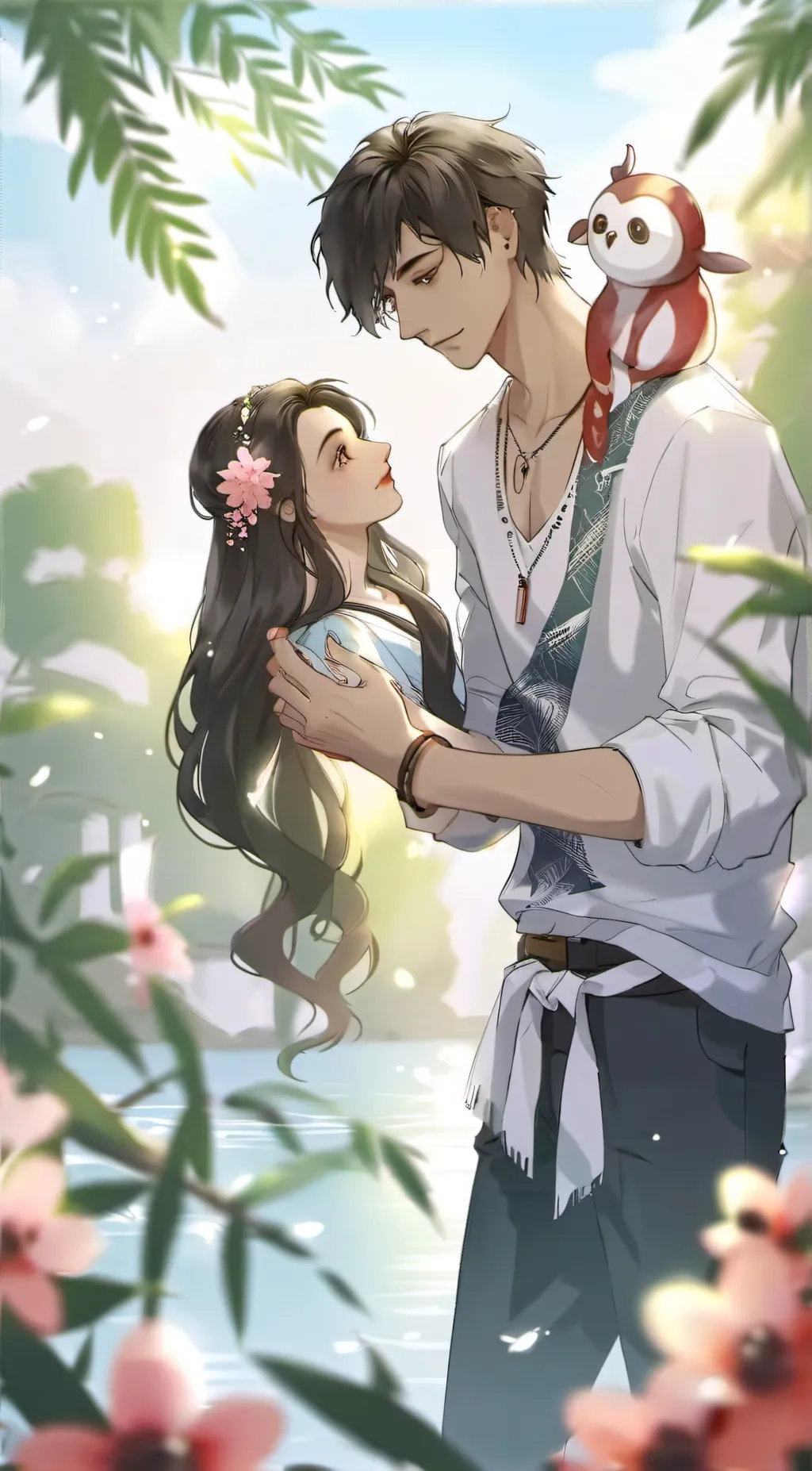 ai character: Sky jade background