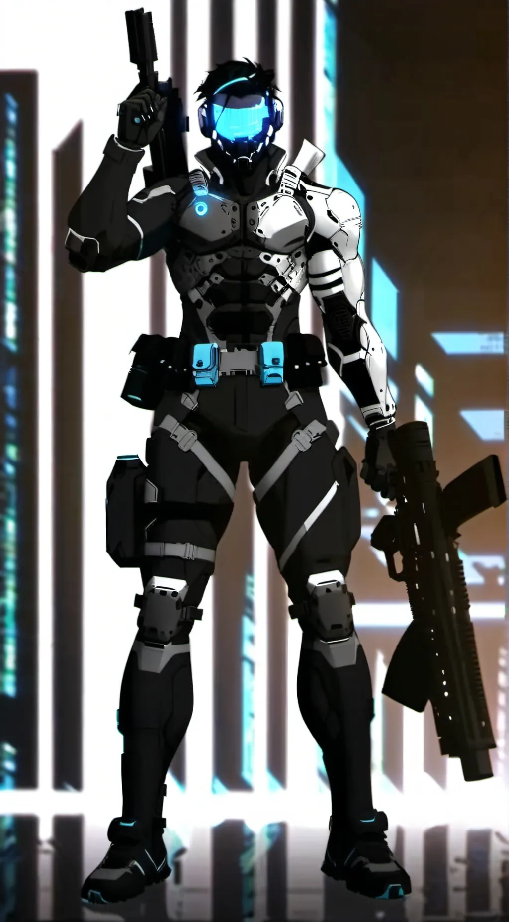 ai character: camera woman background