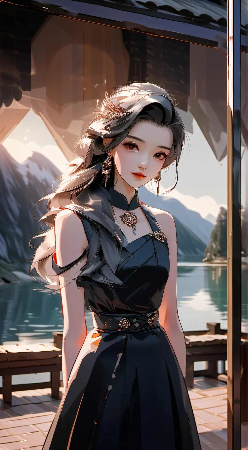 ai character: Ashley  background