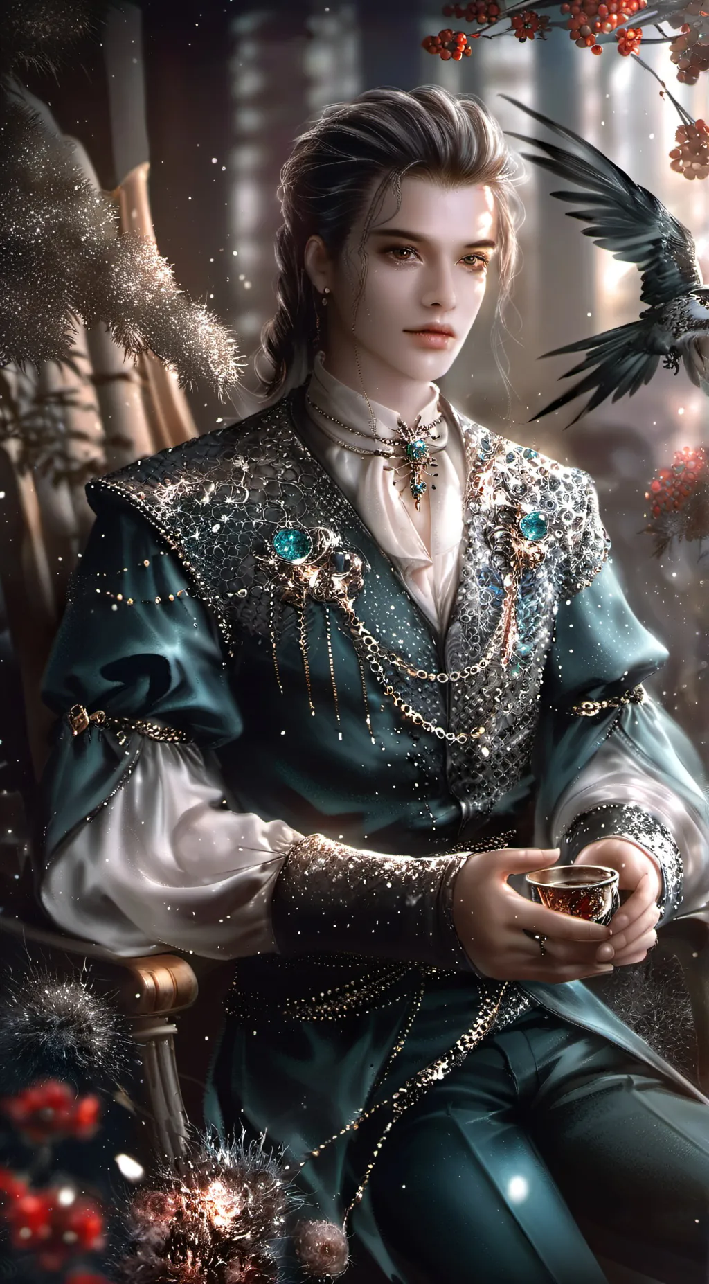 ai character: water background