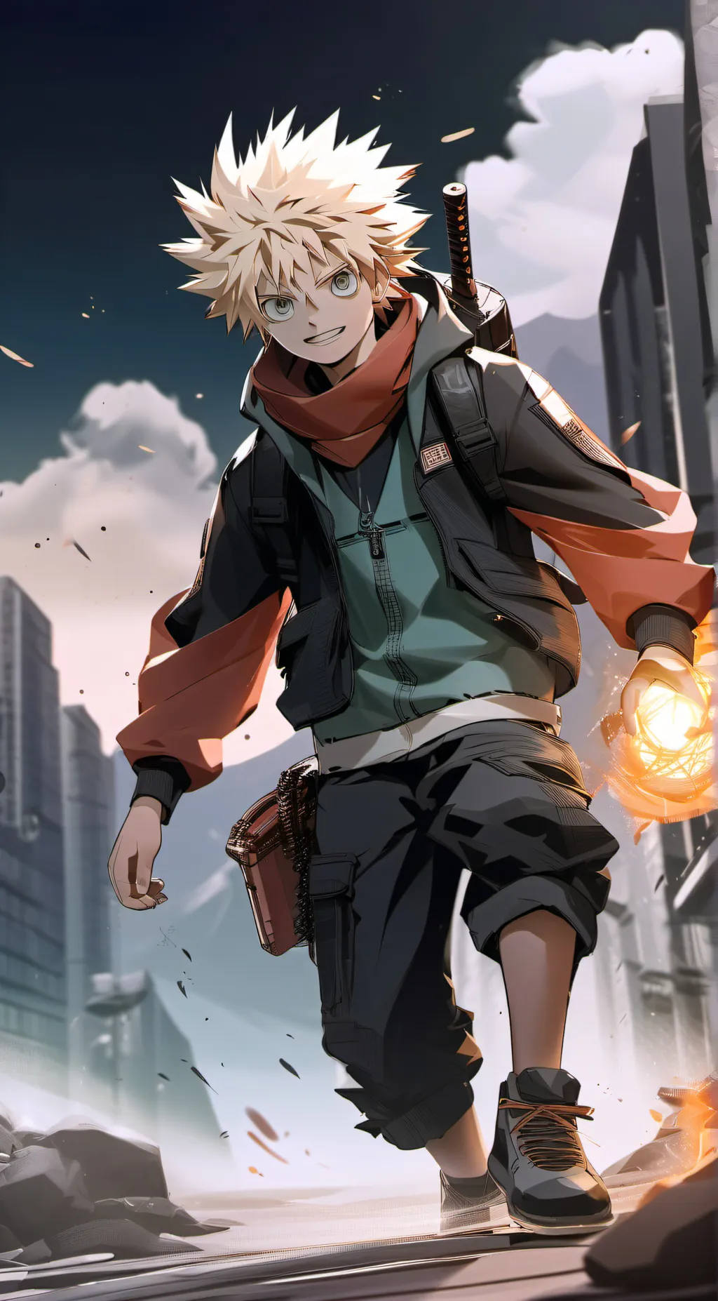 ai character: Katsuki Bakugo background